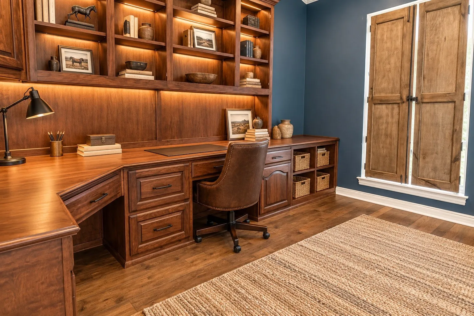 View of office that has been virtually staged.