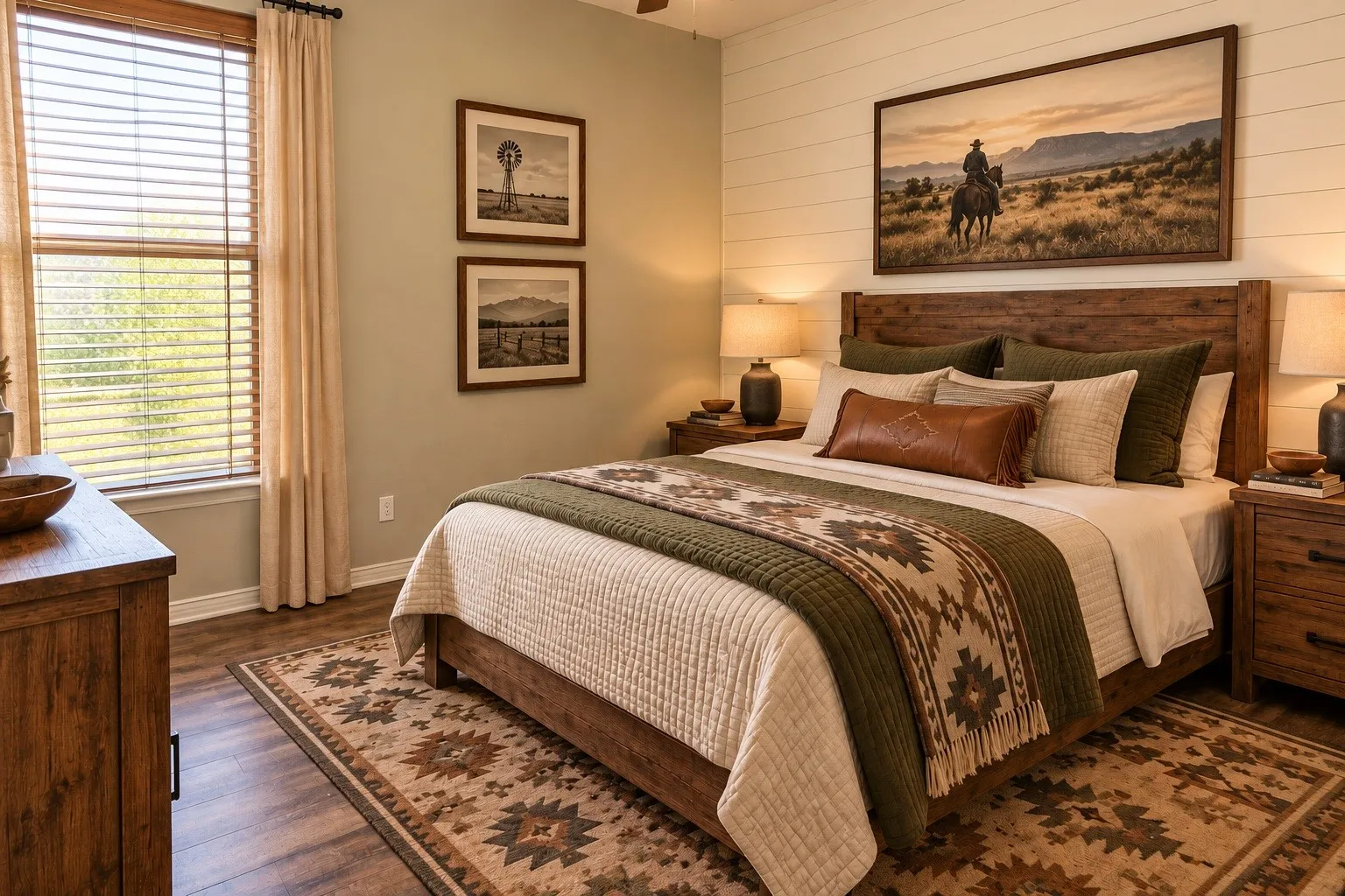 View of guest bedroom that has been virtually staged.