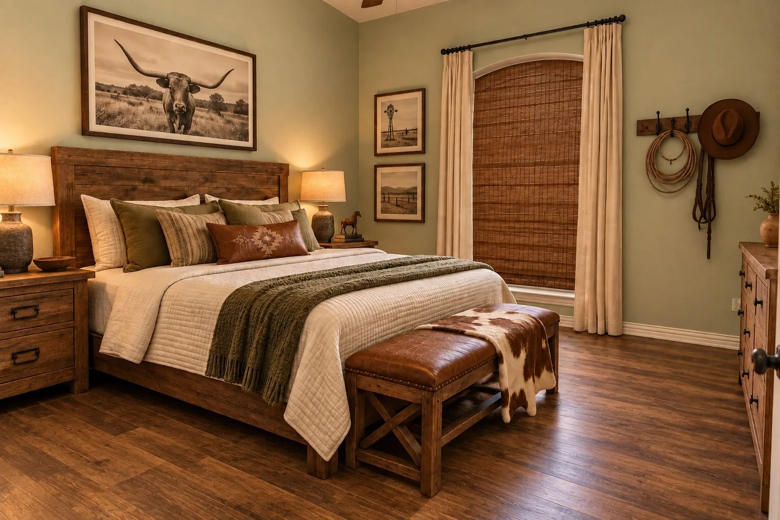 View of guest bedroom that has been virtually staged.