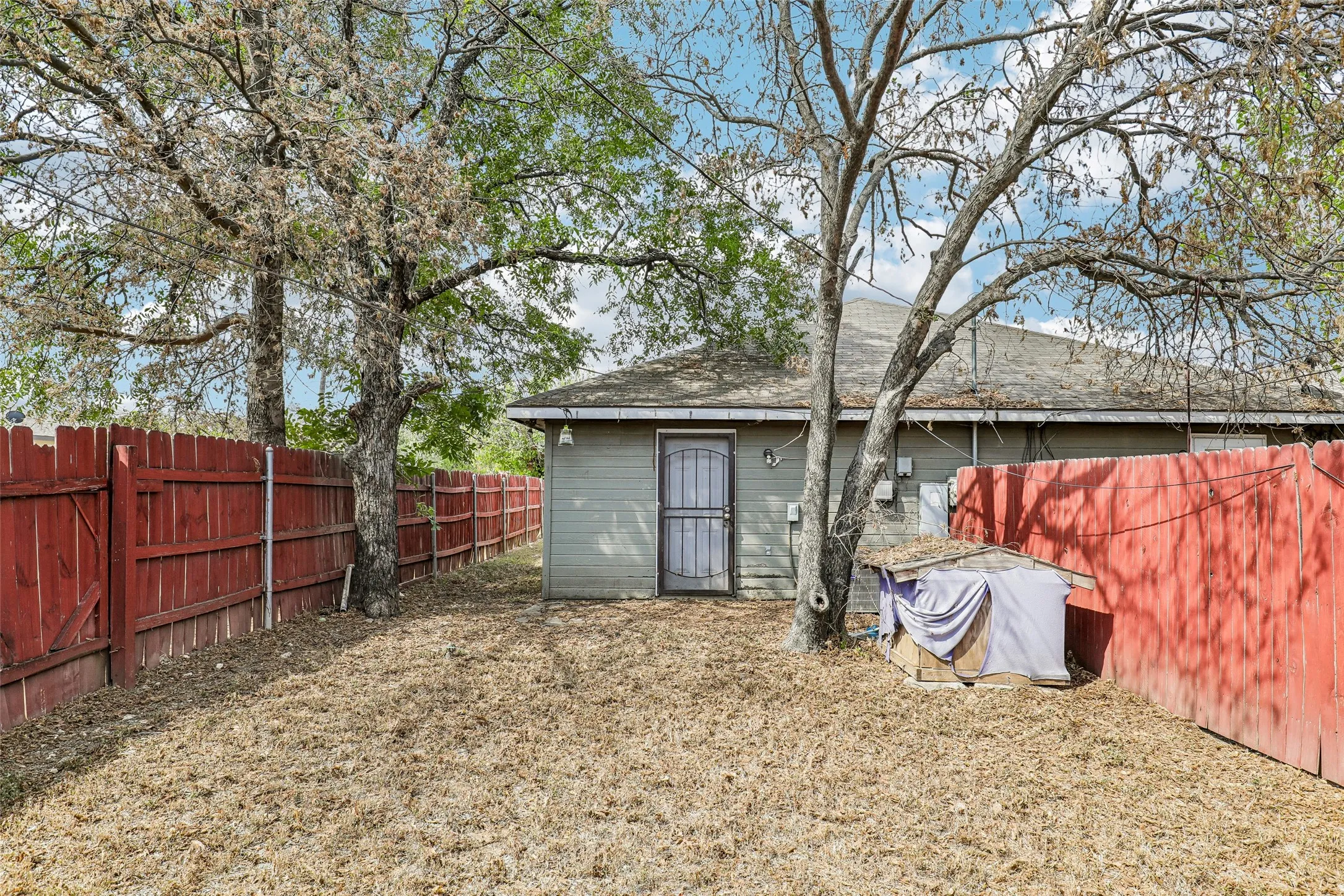 Fenced in yard for unit 102