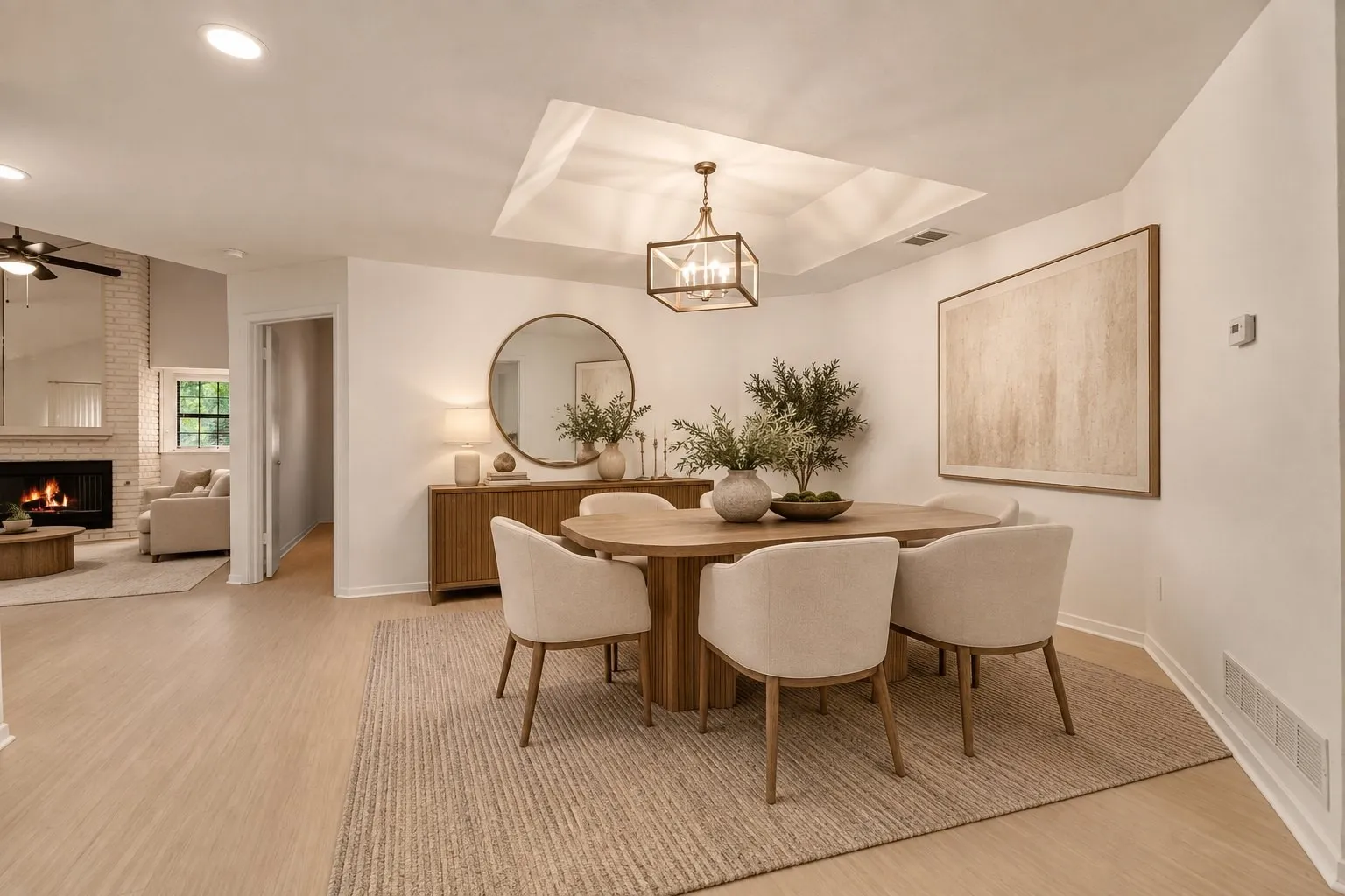 Dining area. Virtually staged.