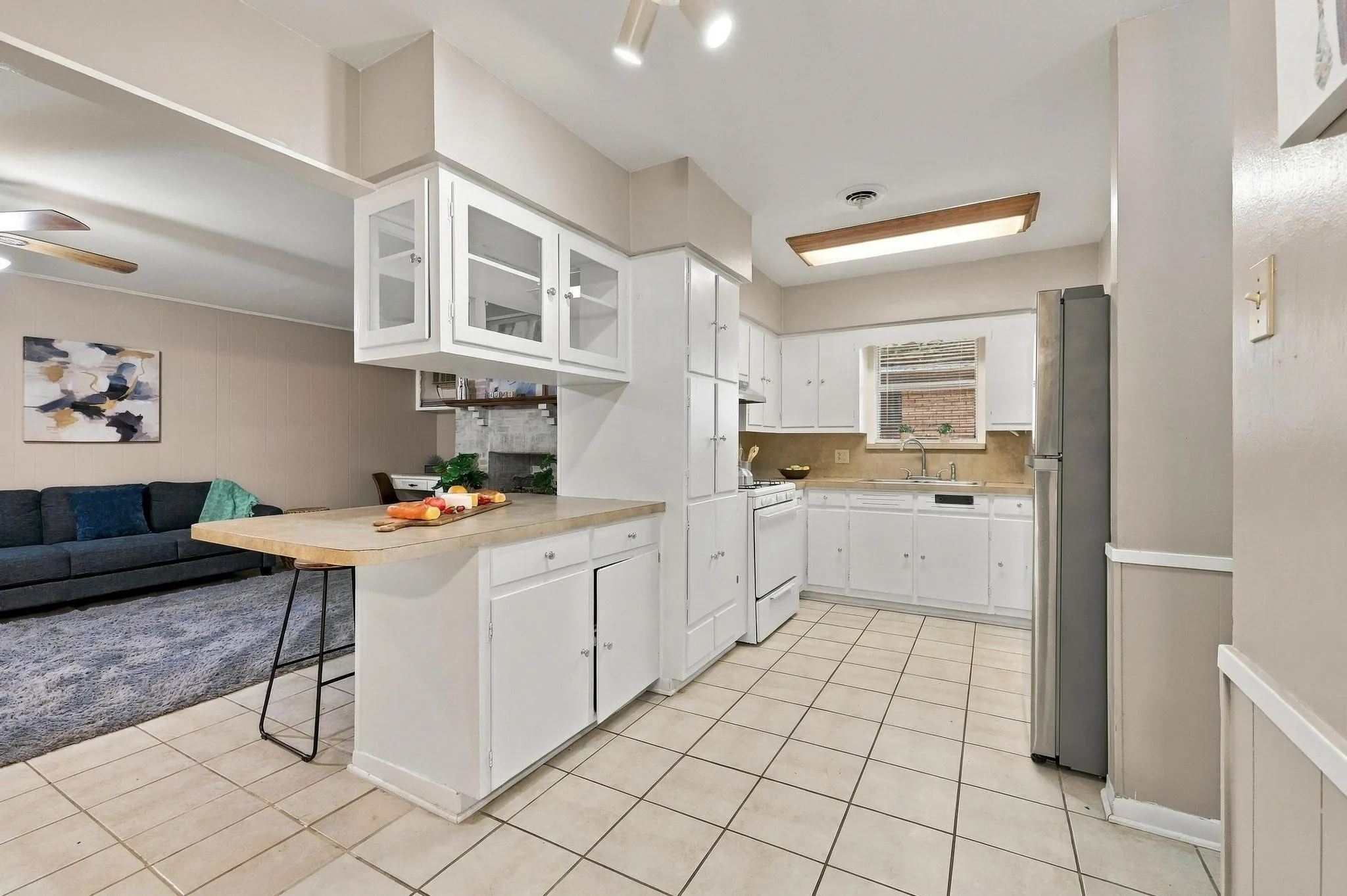 Built in cabinetry with plenty of storage and counter space.