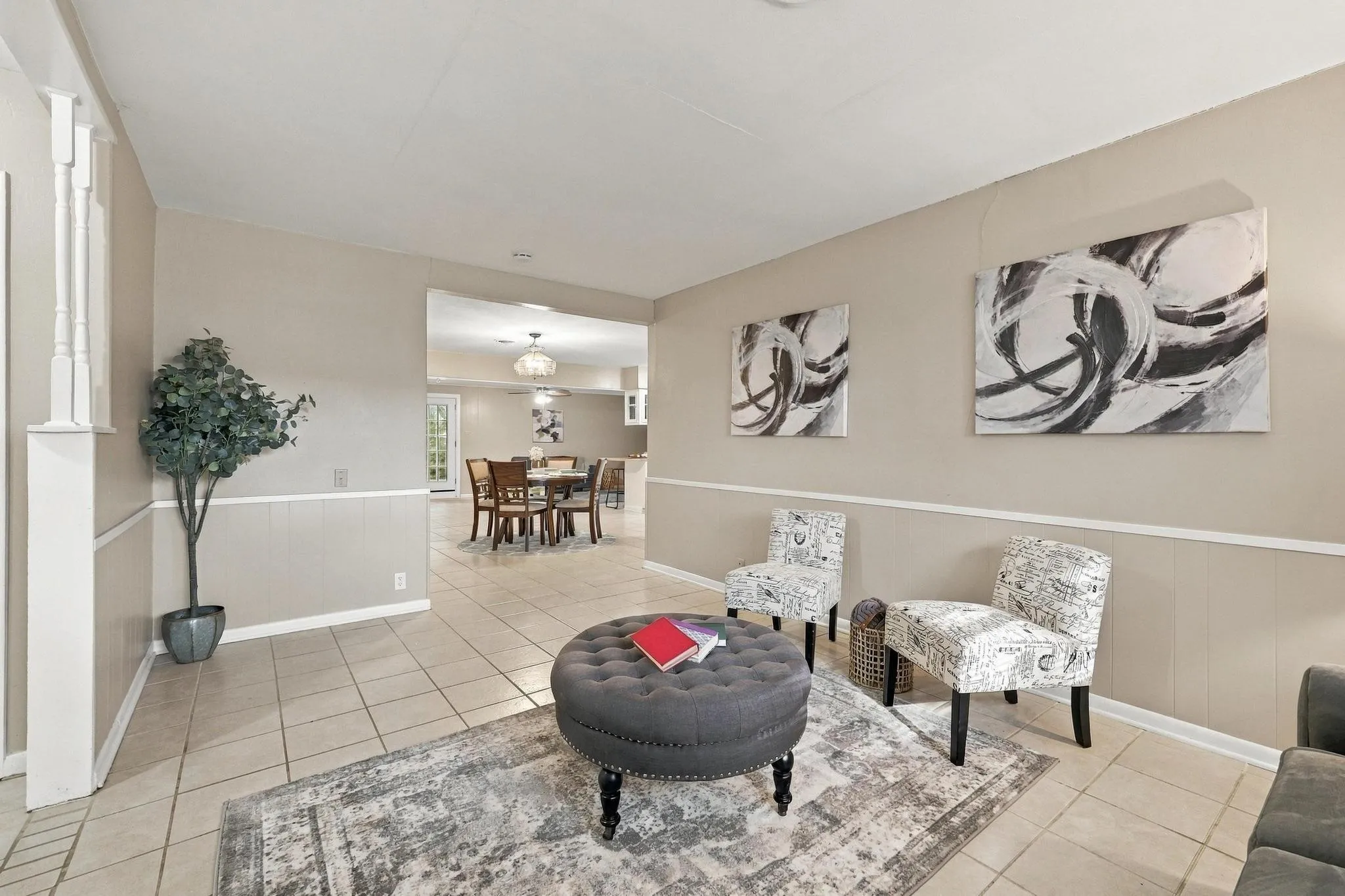 Extra Living room with wainscoting detail