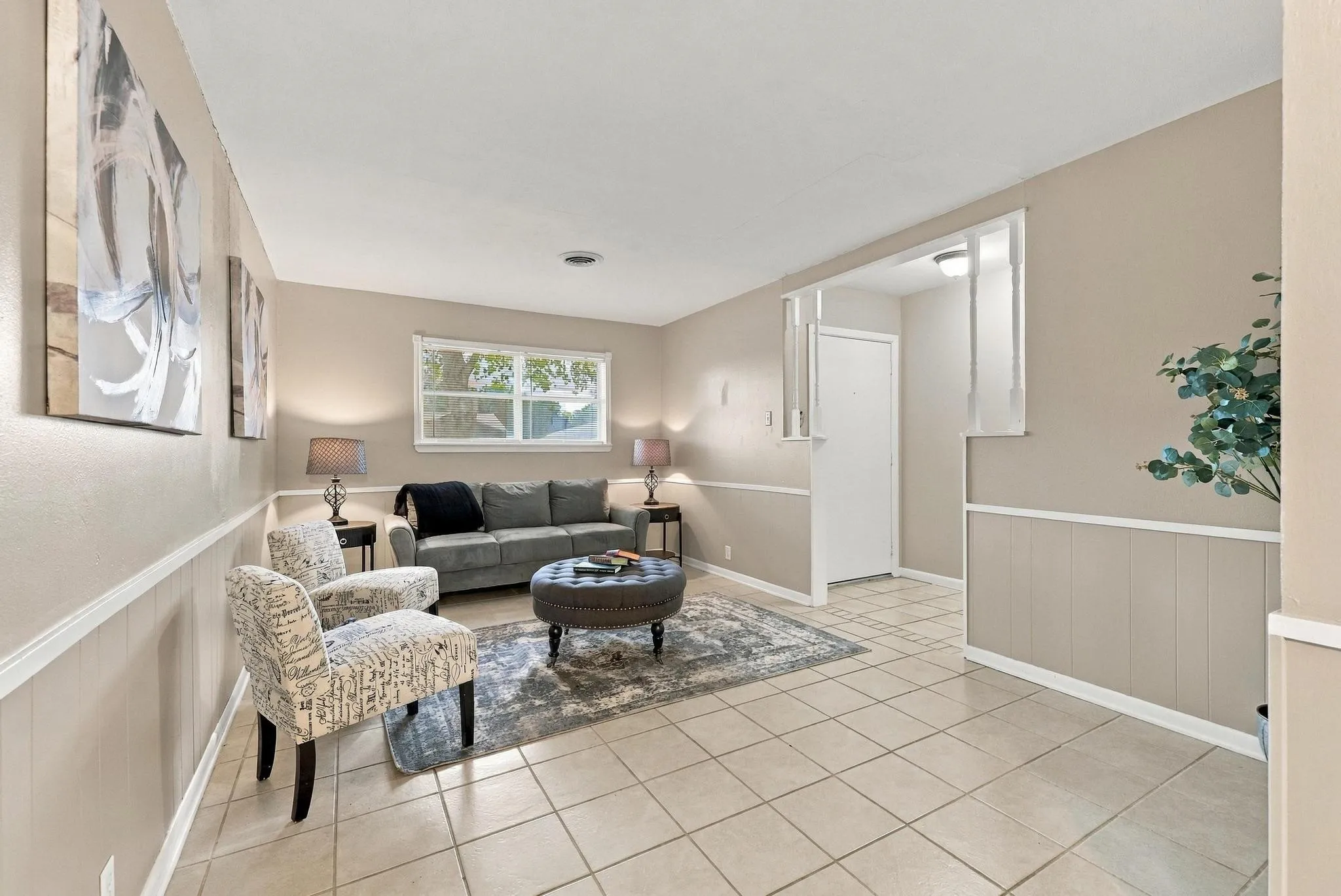 Extra Living room with wainscoting detail