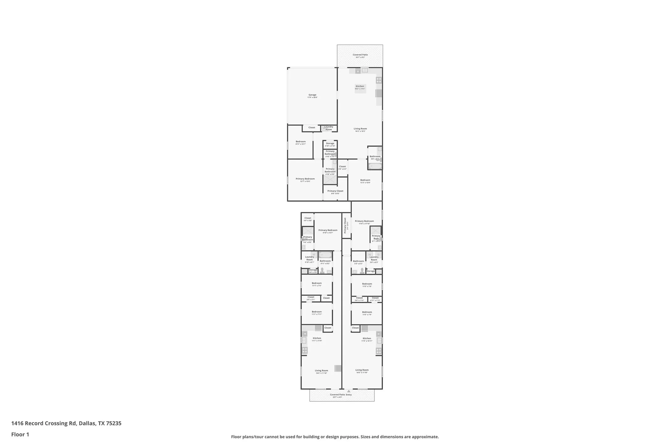 Floor plan of the entire triplex