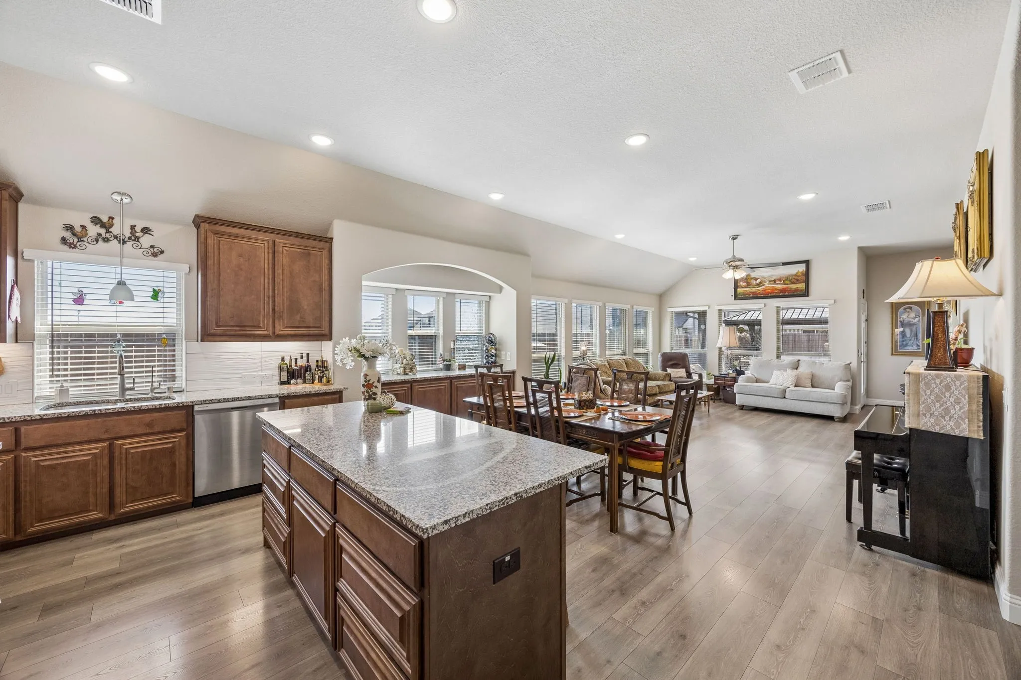 Love the open kitchen where the island anchors the space.
