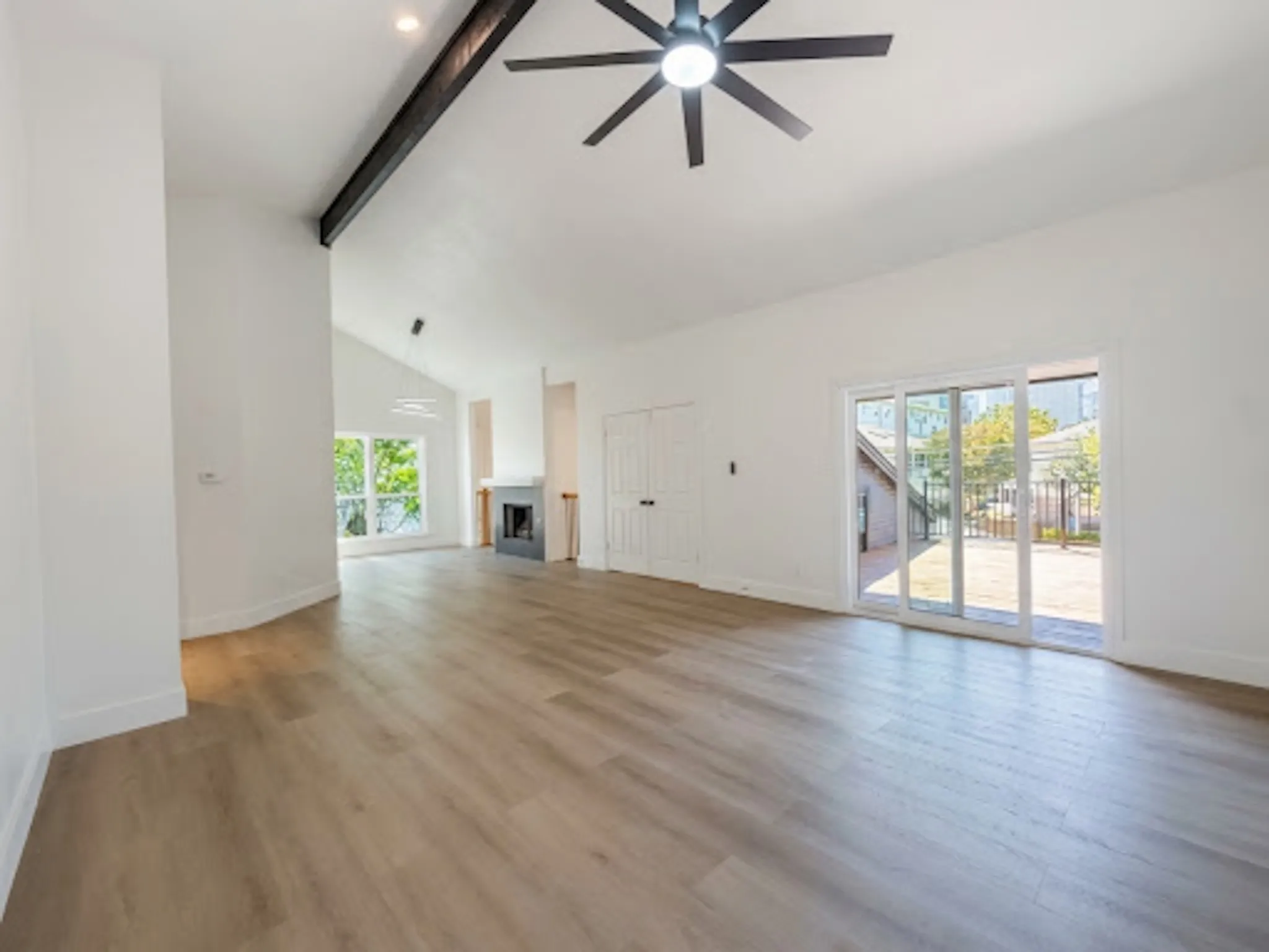 Upstairs Master bedroom with separate nook with fireplace