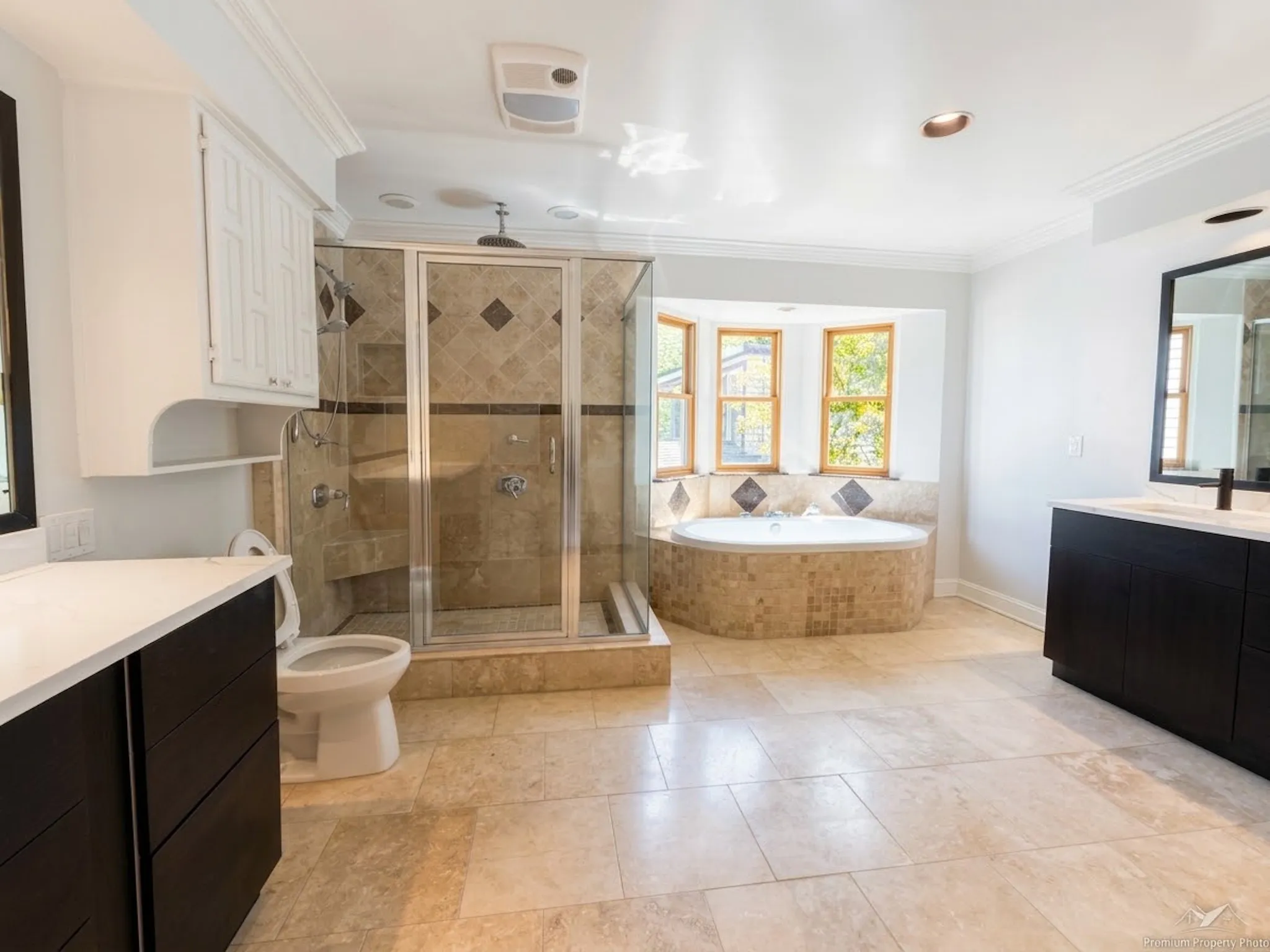 Master bathroom with separate his and her vanities