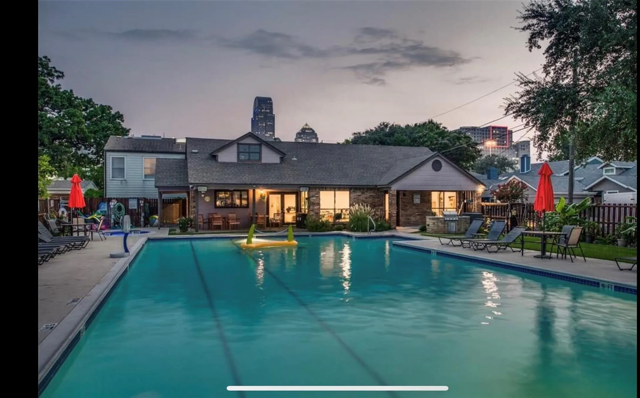 Community pool right across the street.  Will need to pay for pool membership.