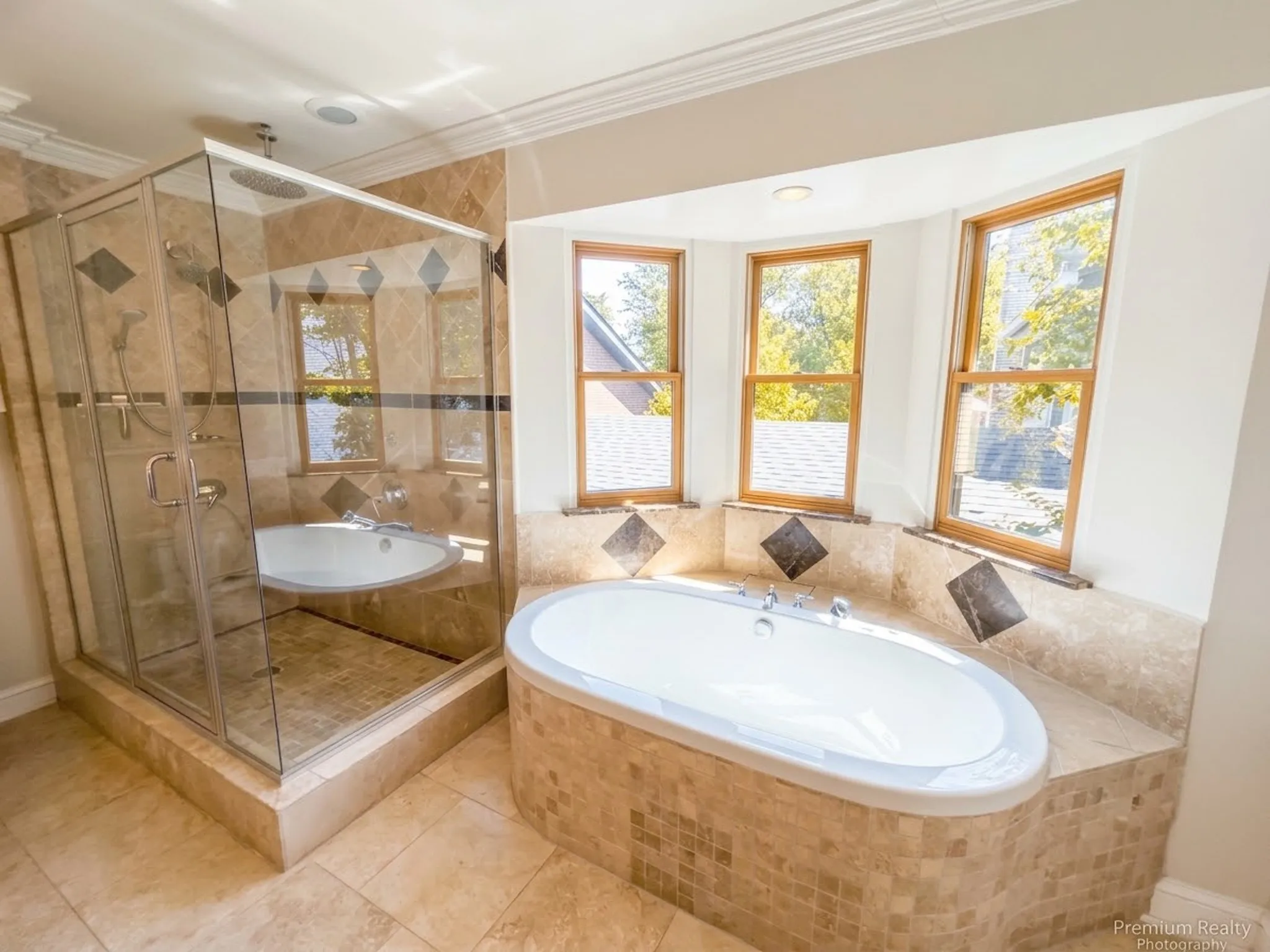 Master bathroom with separate his and her vanities