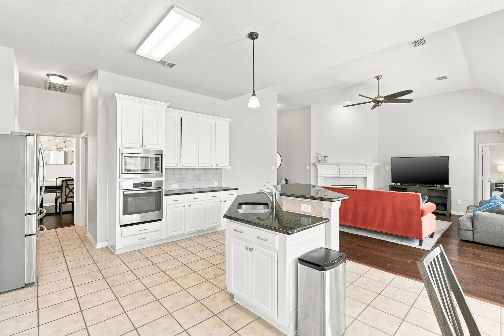 View from kitchen to living space