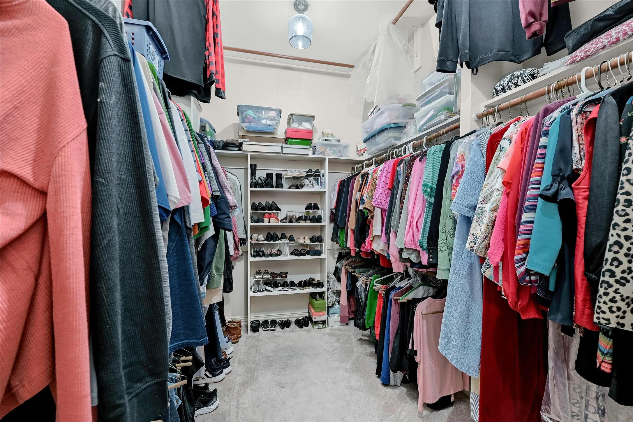 Large walk in primary closet