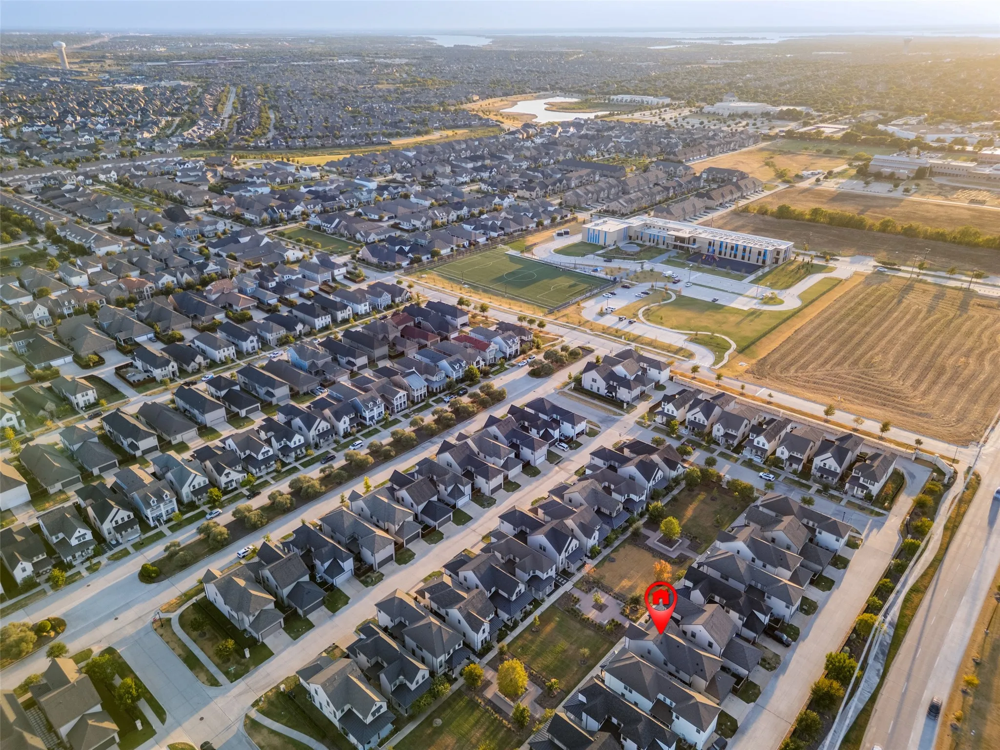 Park West neighborhood with Majestic Gardens Leadership Prep Elementary in the background