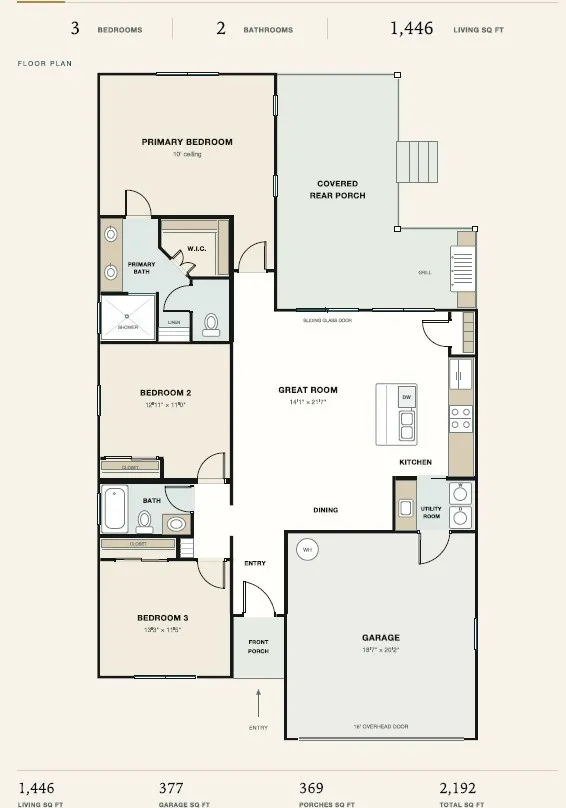 Floor plan Architectural rendering of proposed finished home. Final appearance, measurements and finishes may vary.