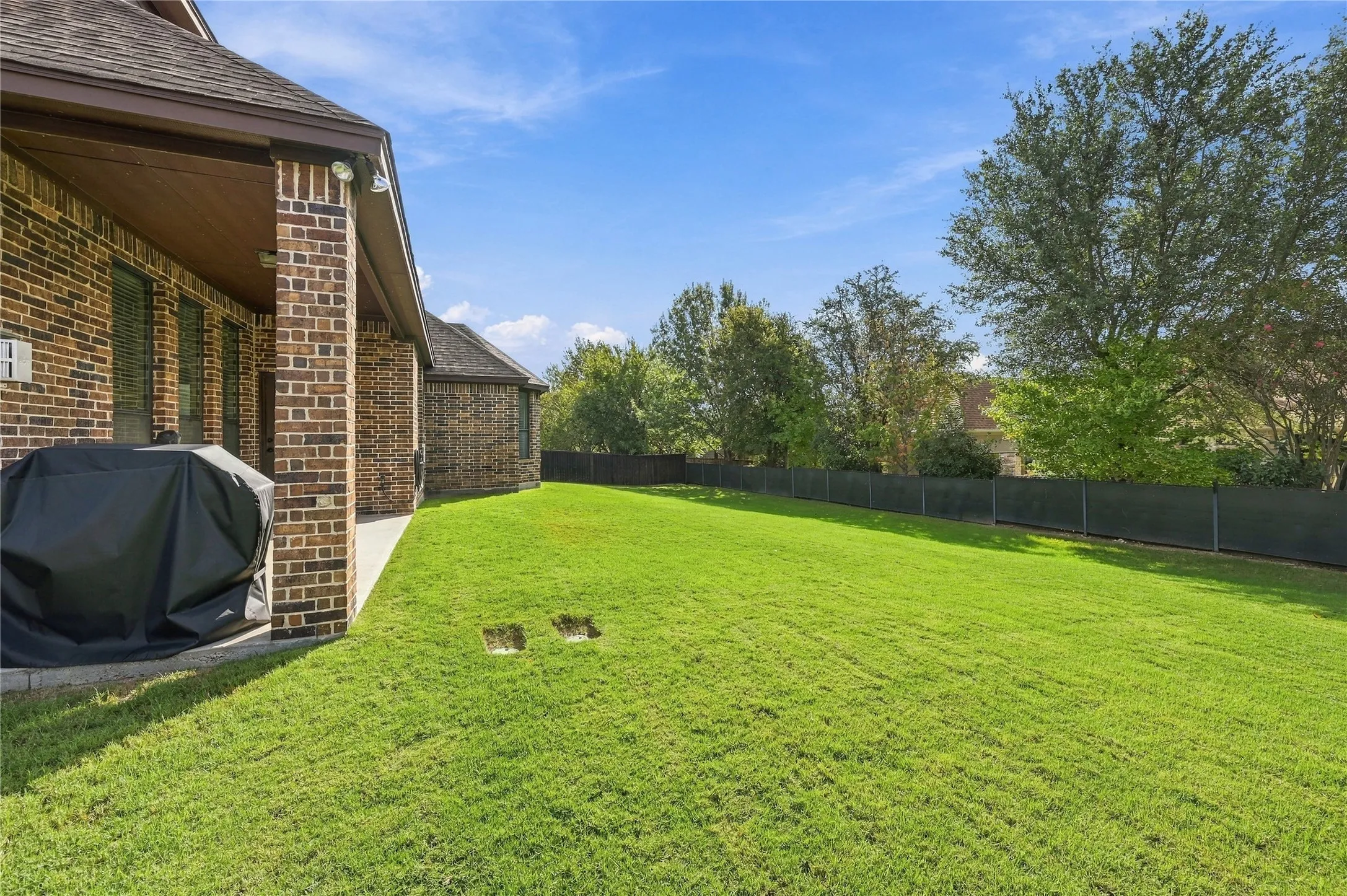 Plenty of privacy from treed fence line