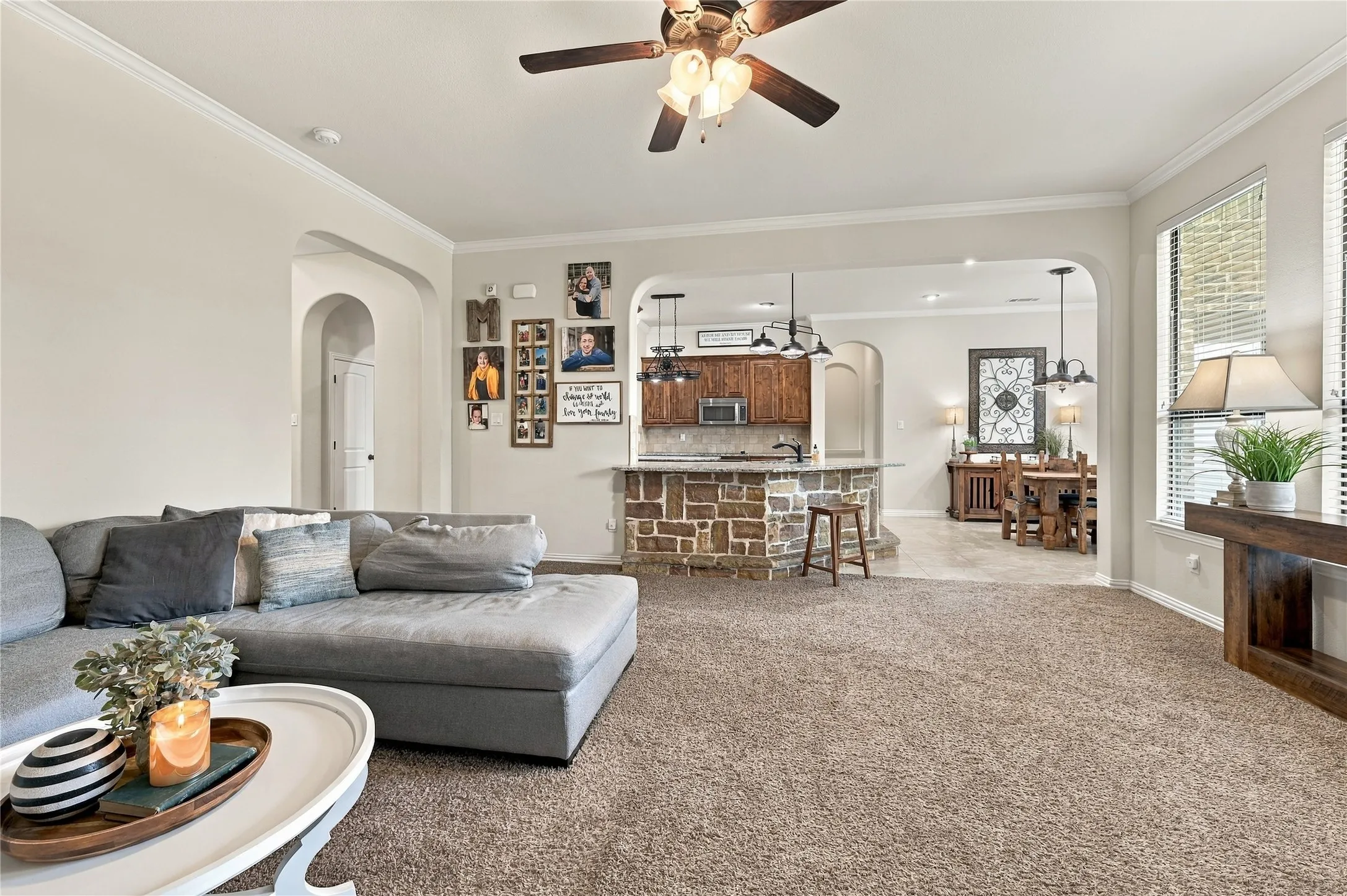 Perfect open concept from living room to kitchen