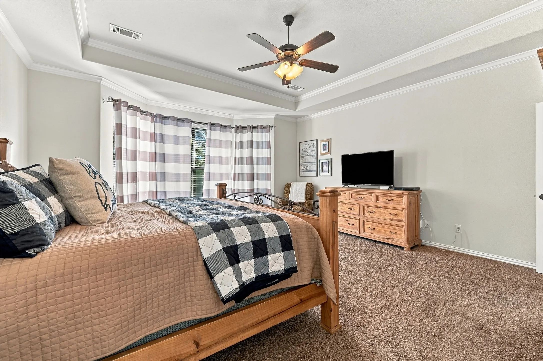 Plenty of room for bedroom furniture and extra seating if needed
