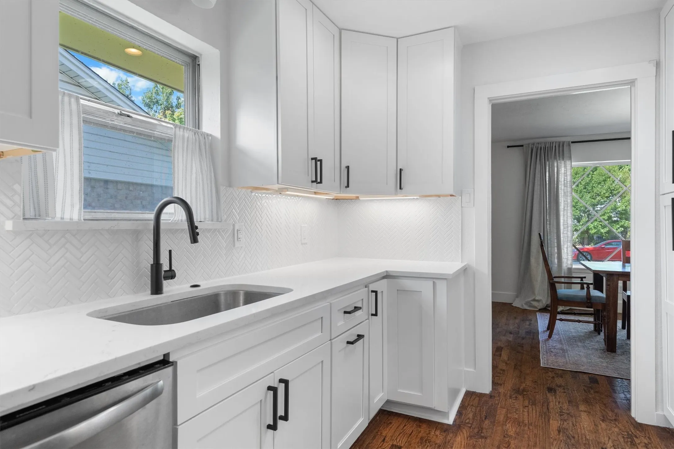 Enjoy tons of storage, gas stove, and a new fridge.