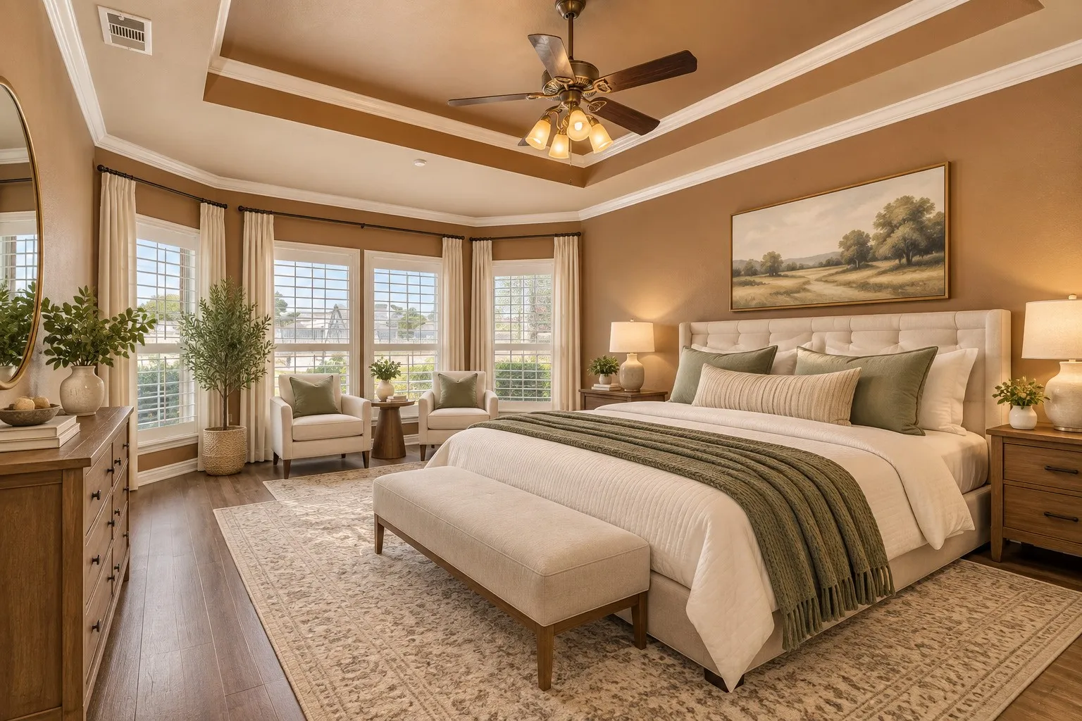 Master bedroom virtually staged
