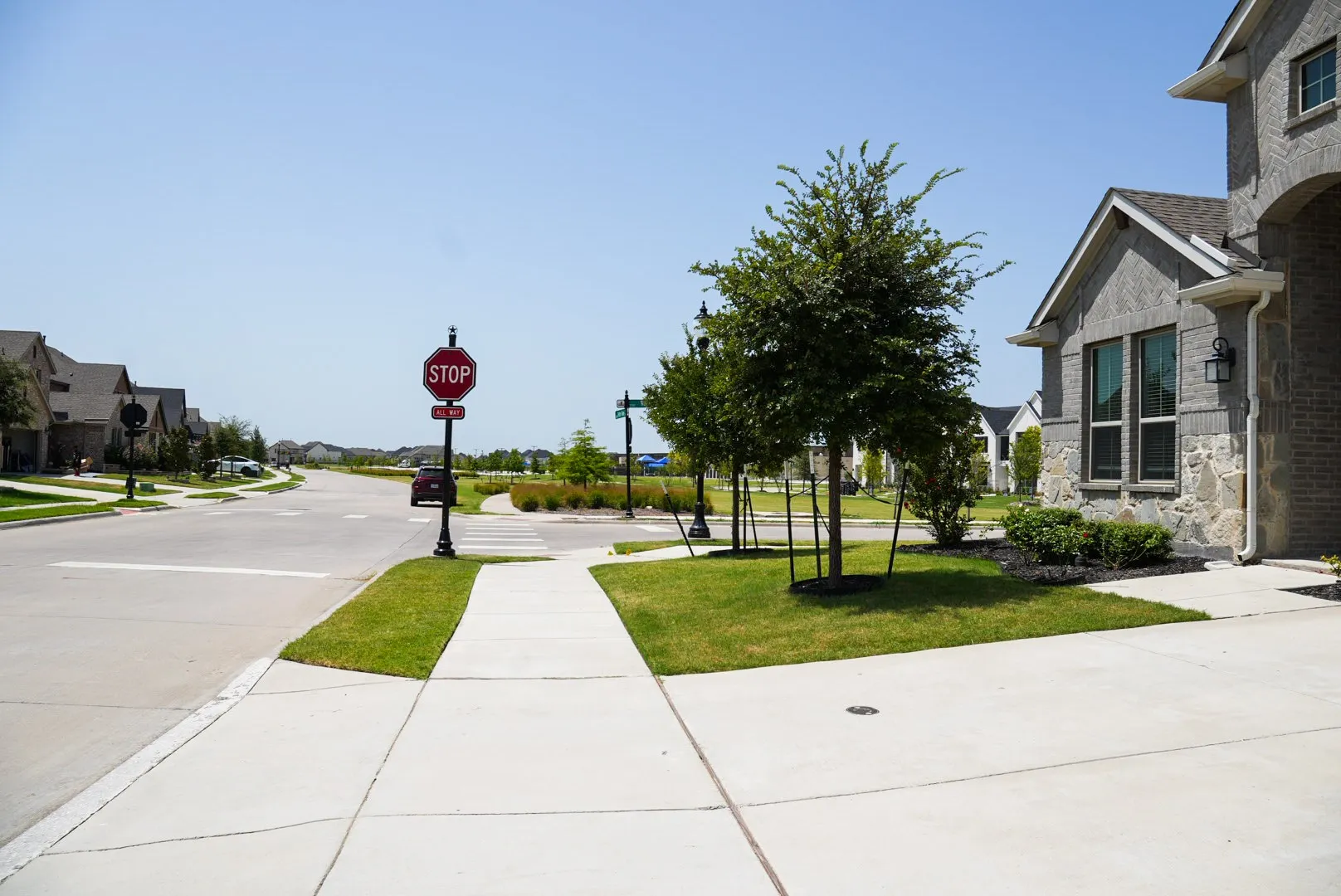 Located right across greenspace and walking paths