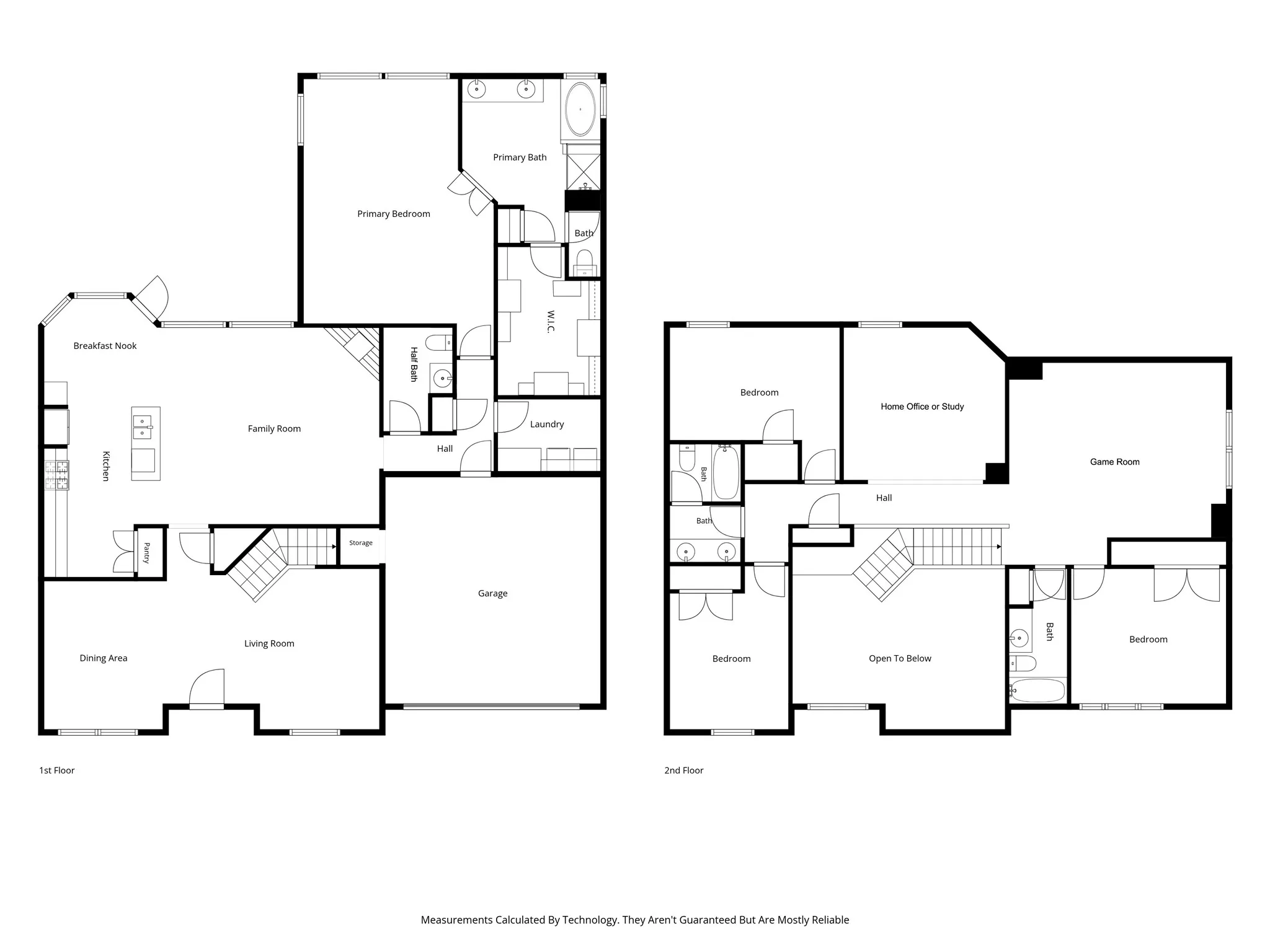 First & second floor plans