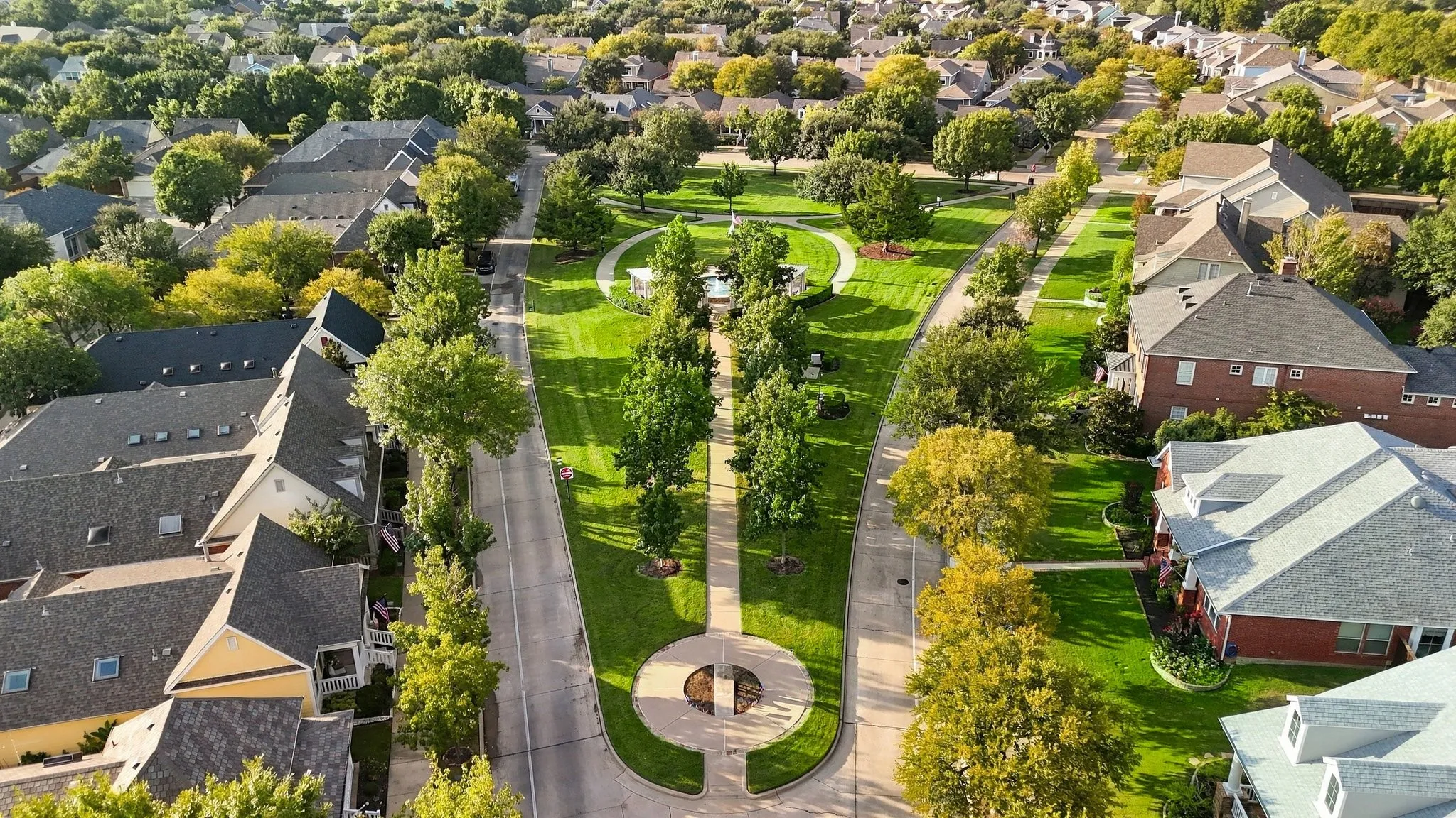 A view of one of Home Town's many park spaces