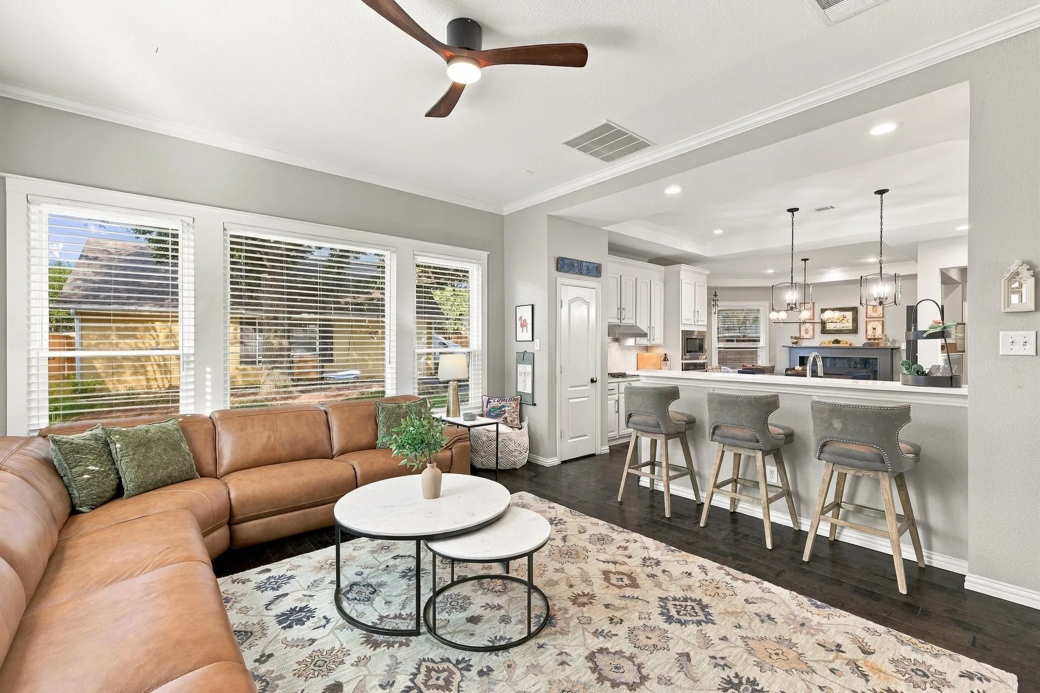 Living room with plenty of natural light