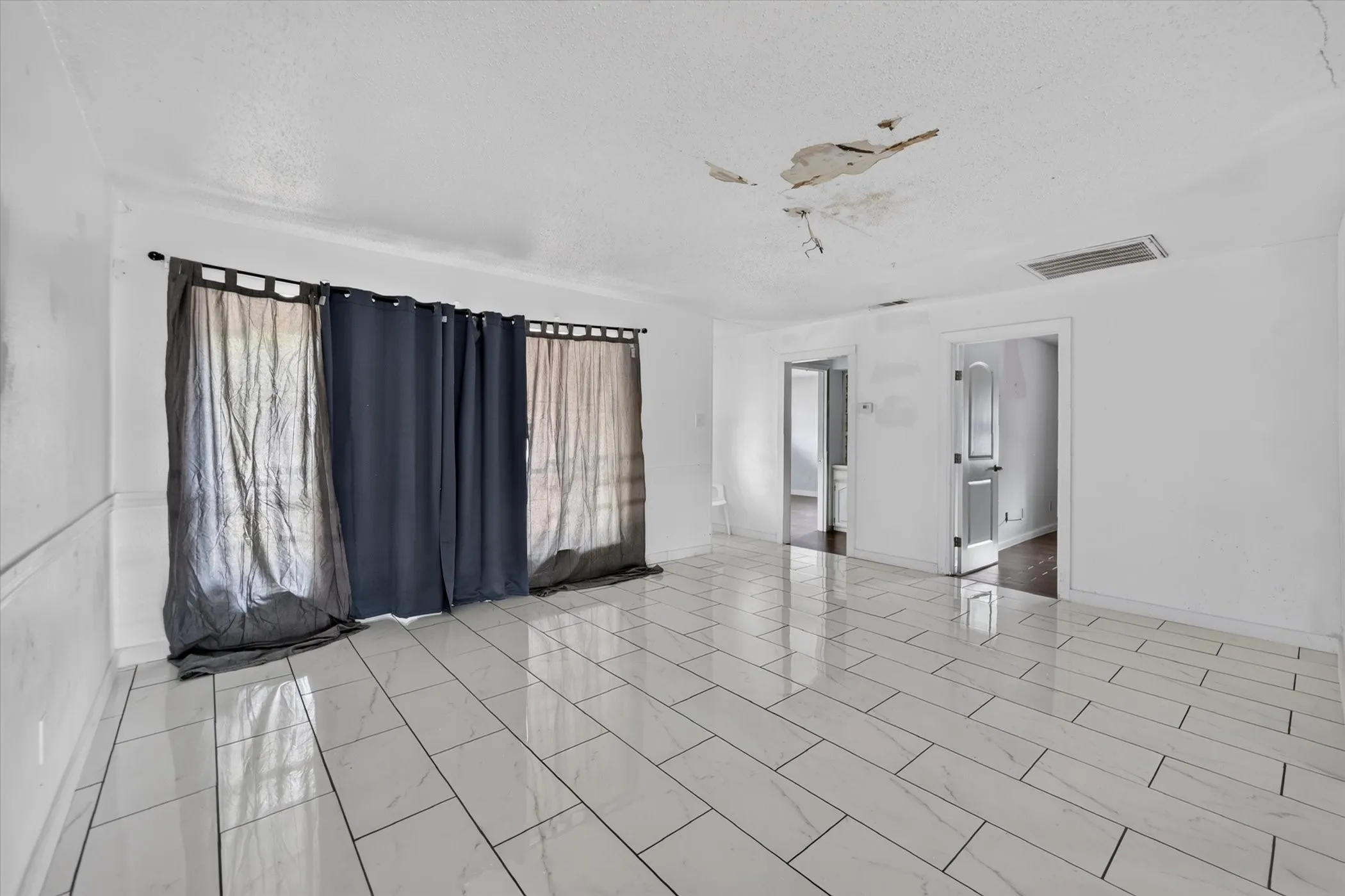 White tile flooring