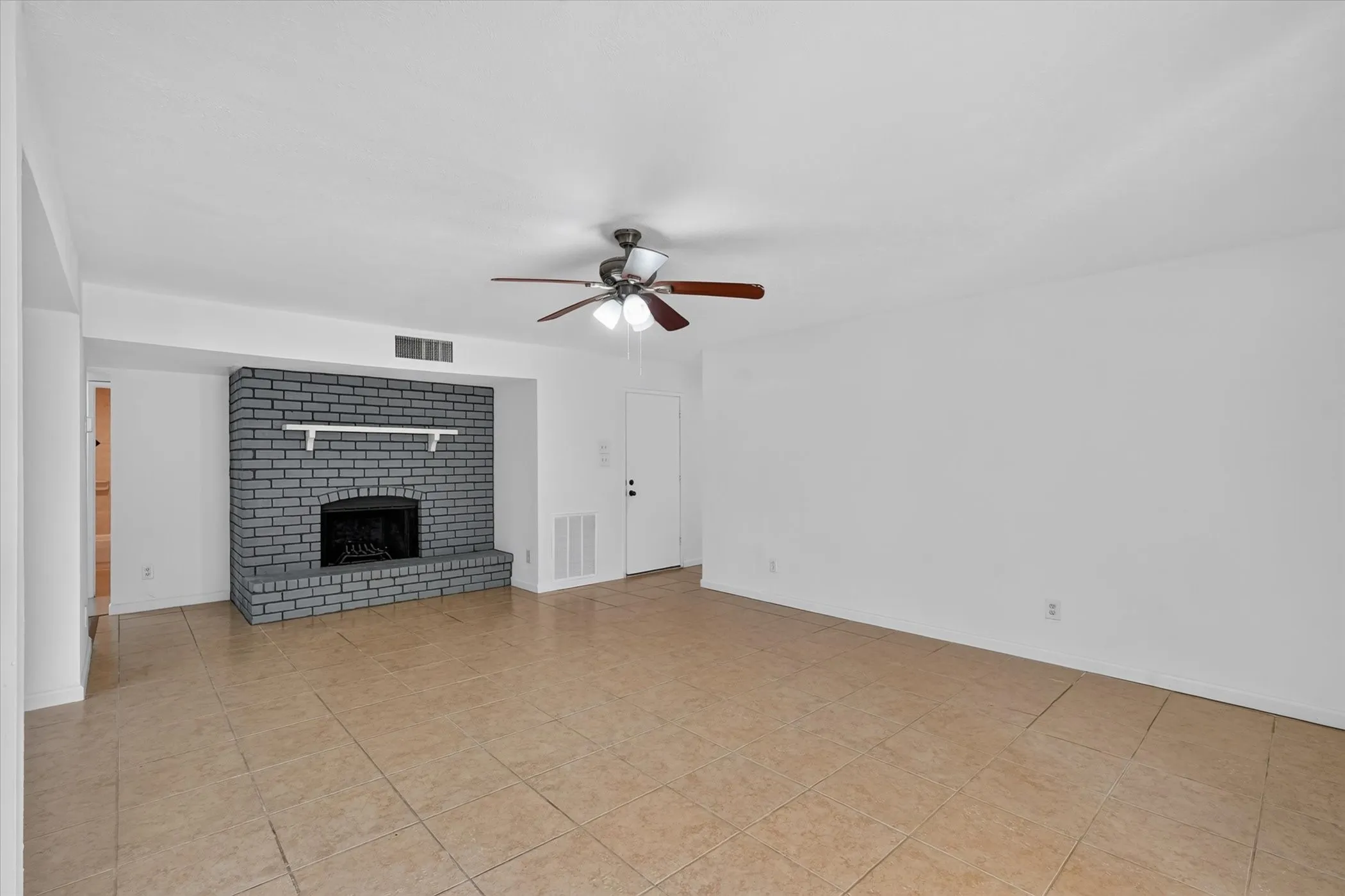 Living room with fireplace