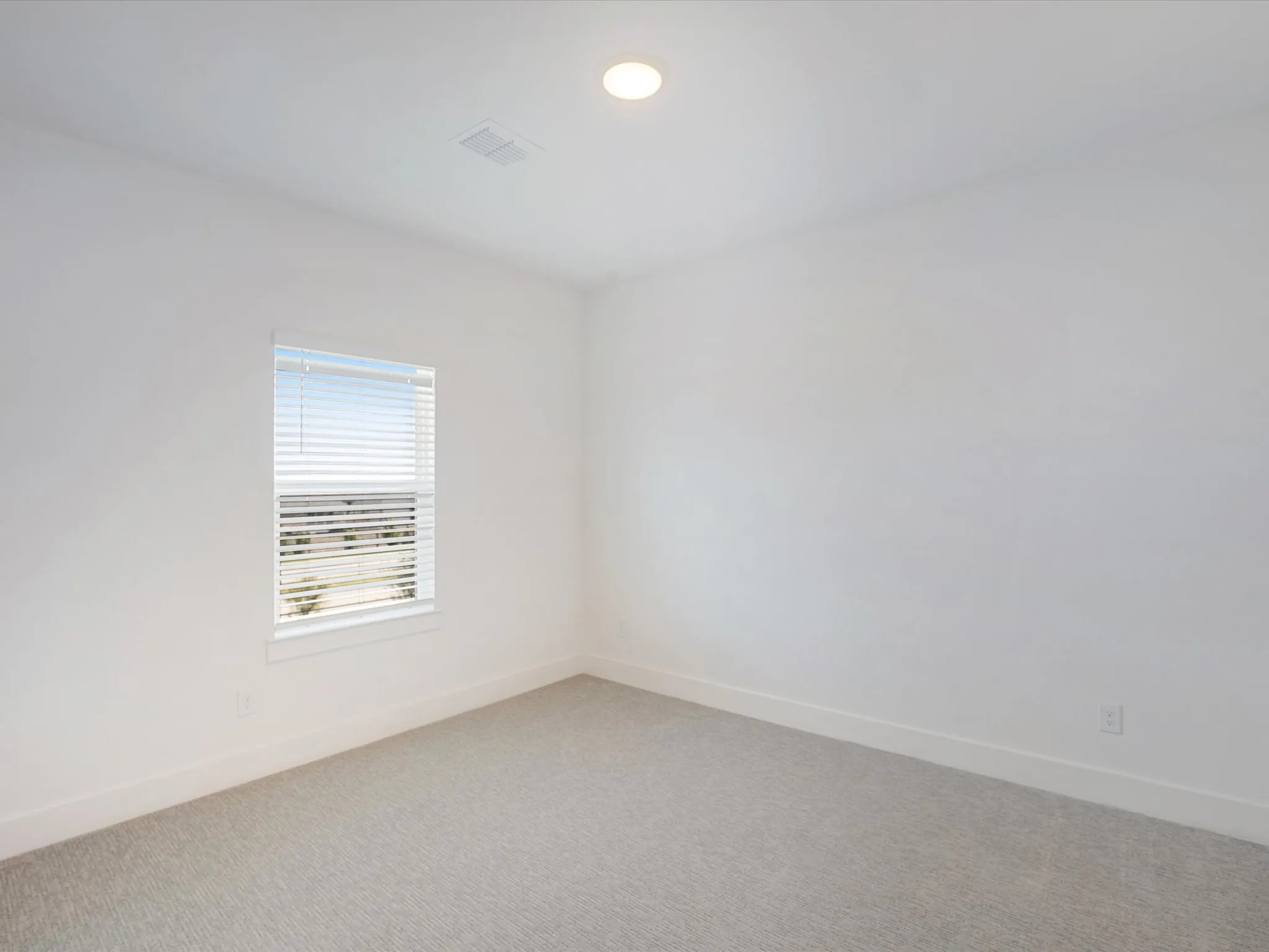 Carpeted empty room with baseboards