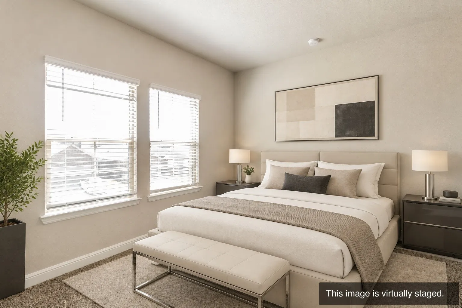 Dual windows with blinds