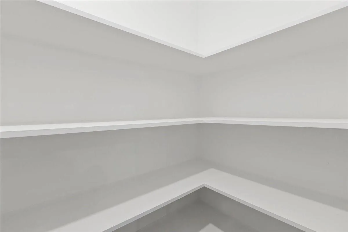 Wraparound shelving in a white finish