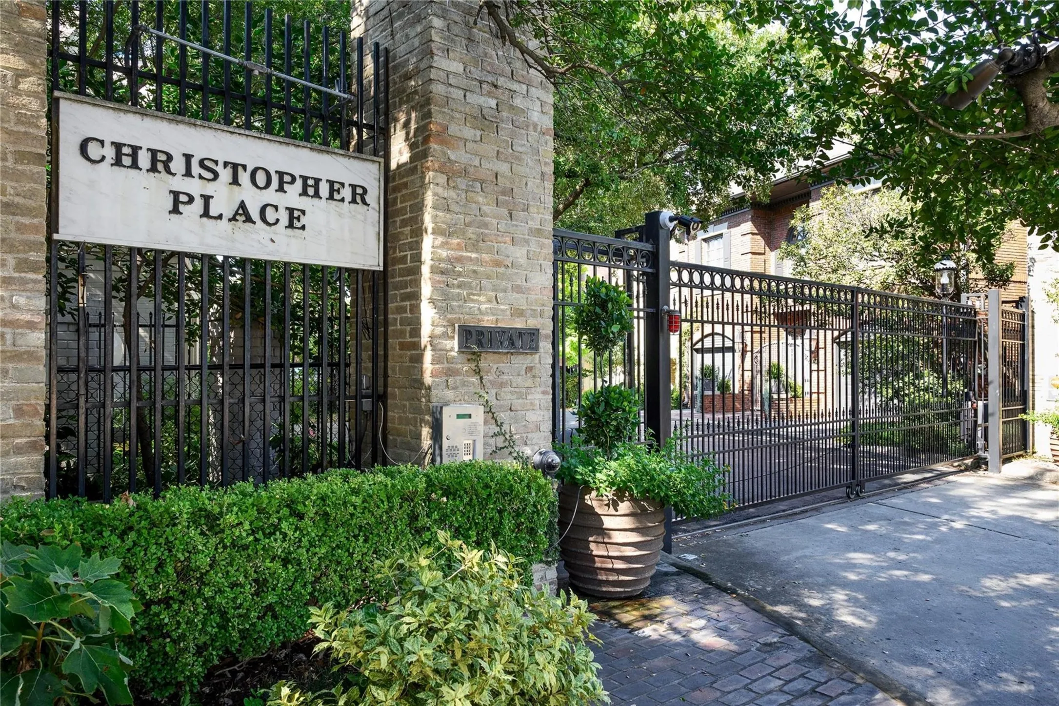 Private Gate to Christopher Place