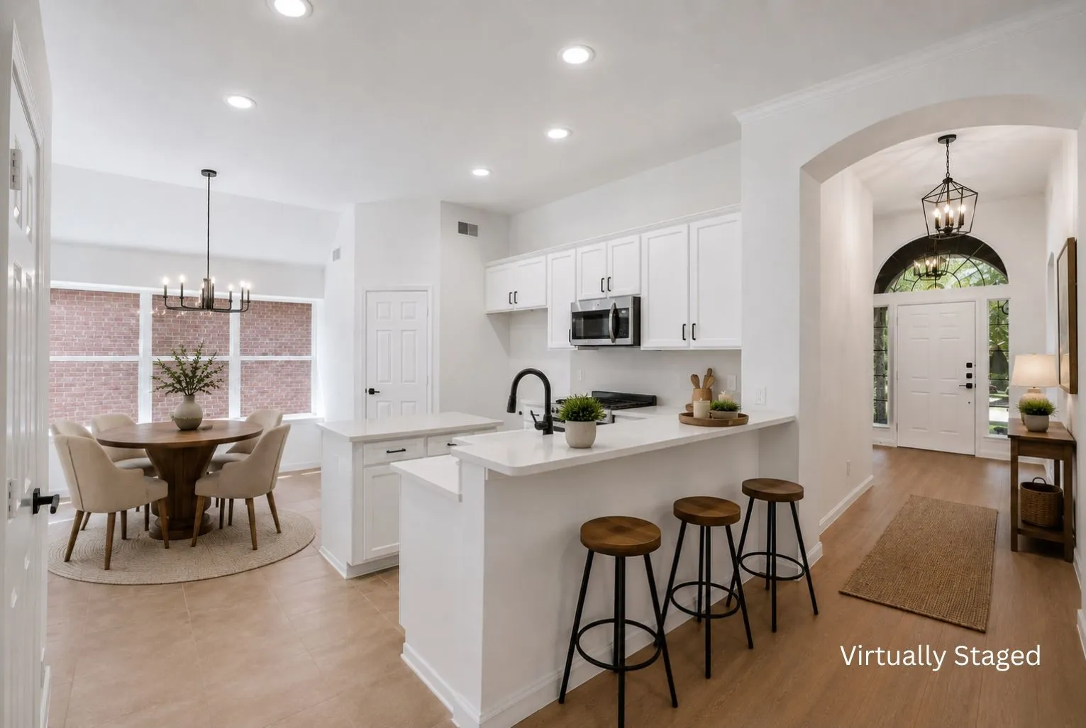 Virtually staged kitchen