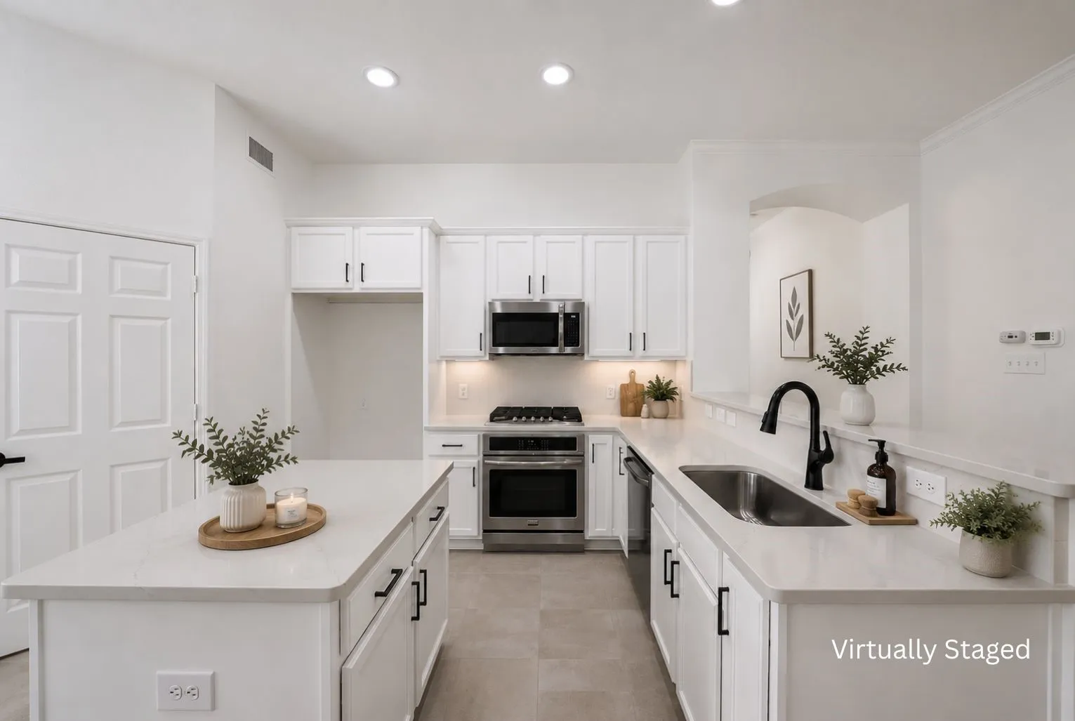 Virtually staged kitchen