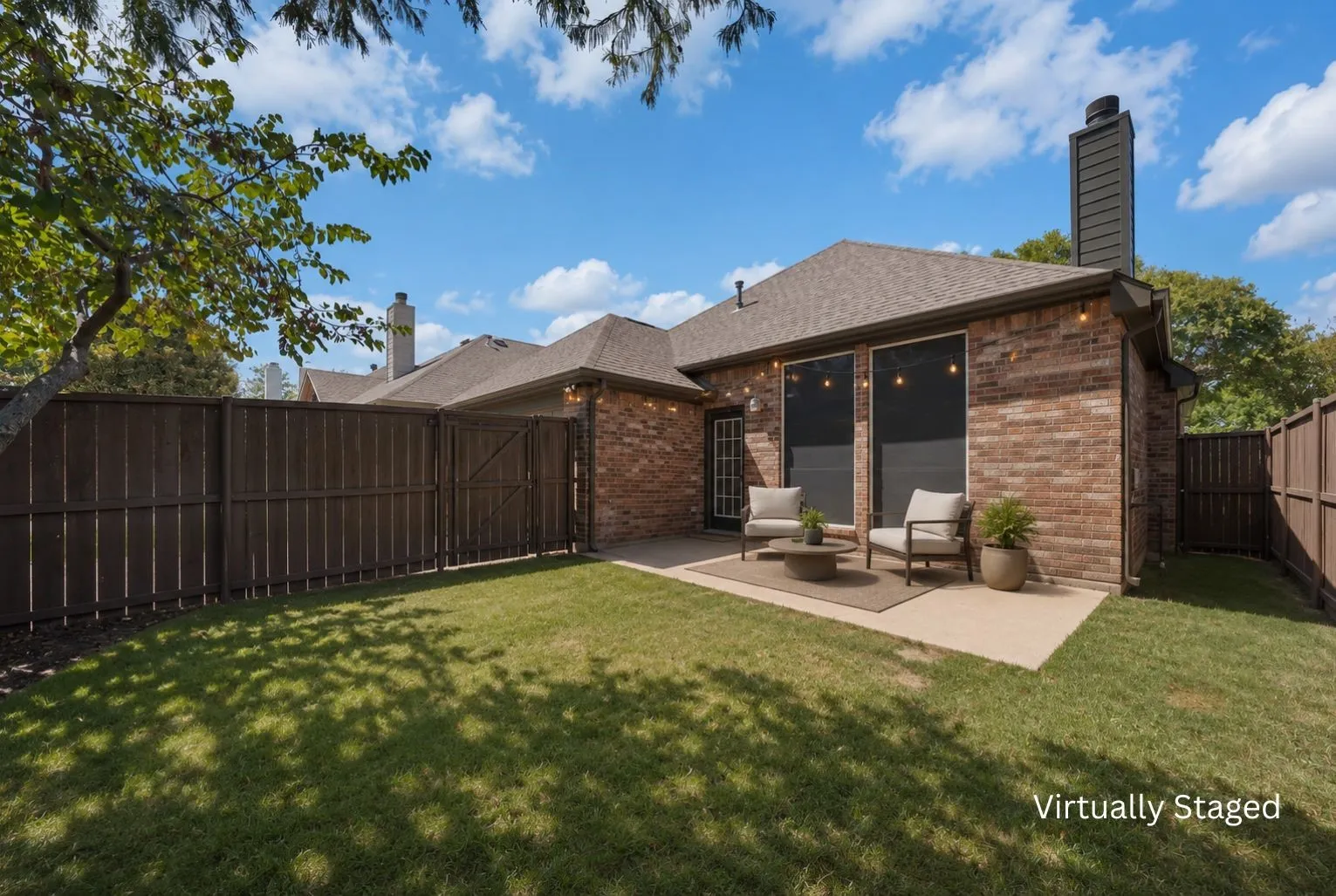 Virtually staged patio