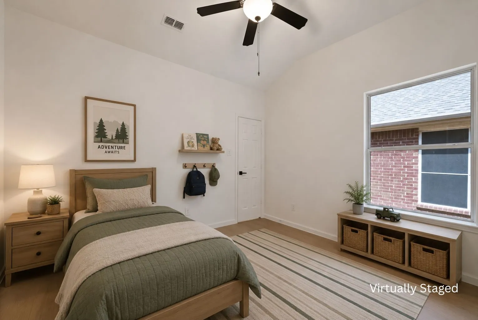 Virtually staged bedroom