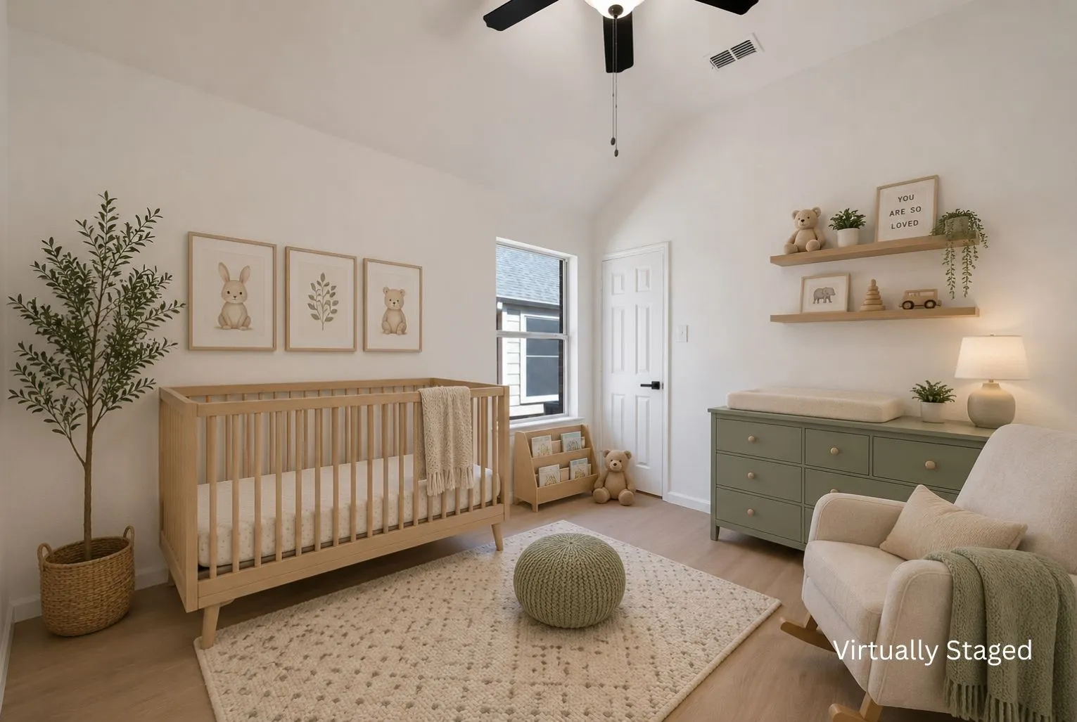 Virtually staged bedroom