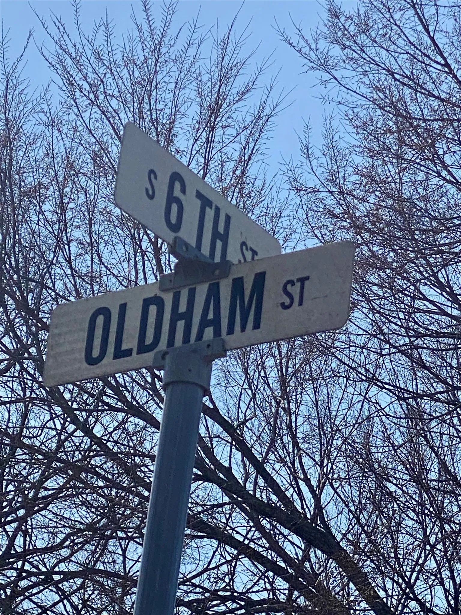 Corner of Oldham and South 6th Streets