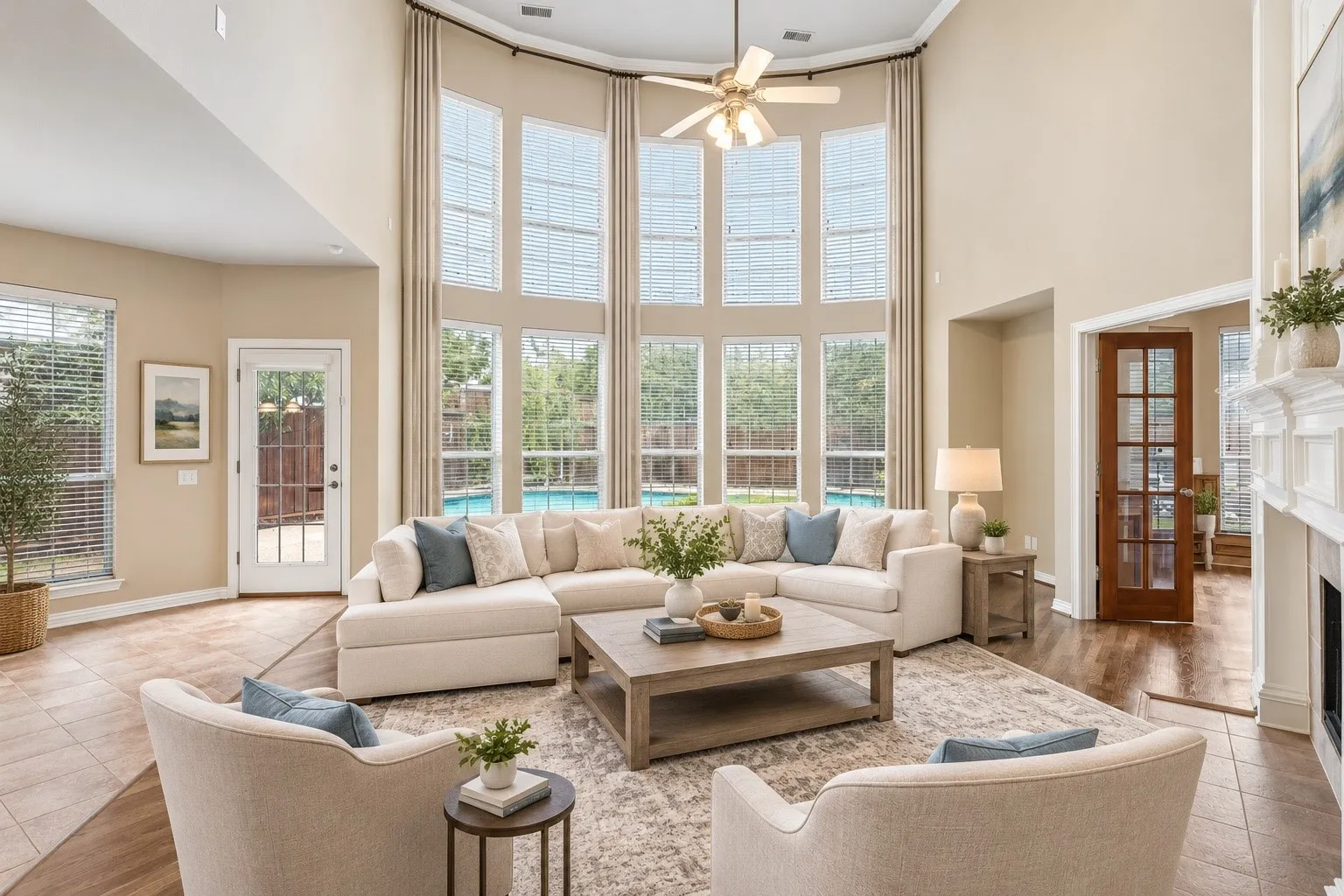 Virtually staged living room