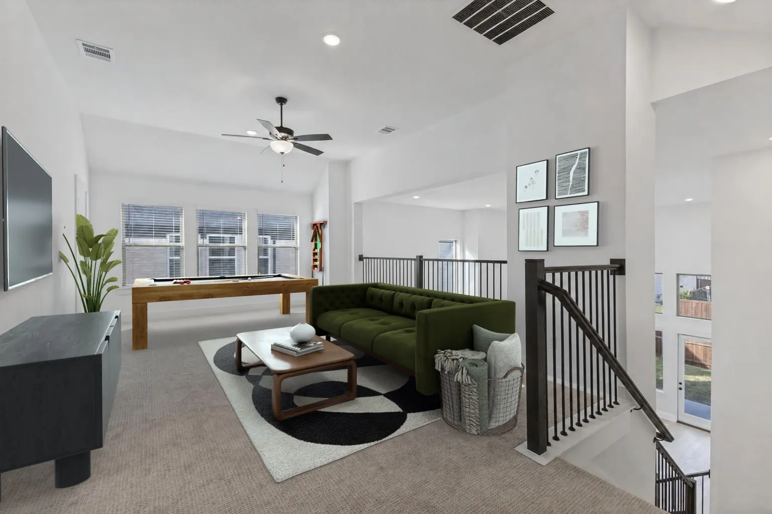 Virtually staged game room