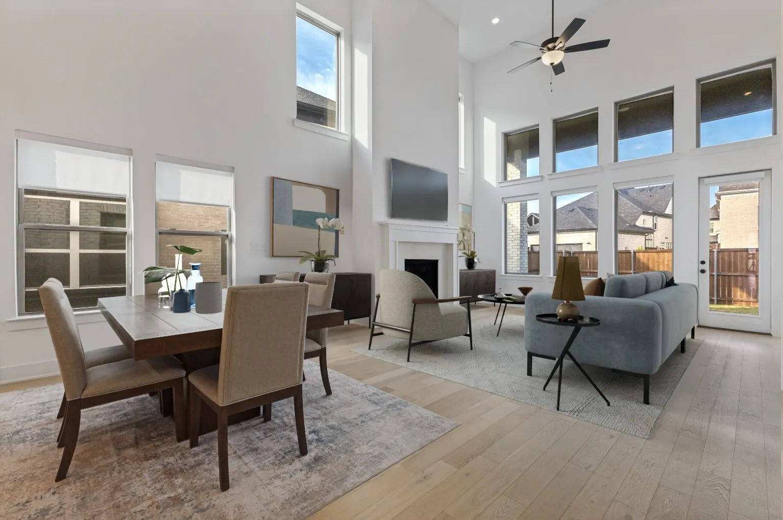 Virtually staged living room