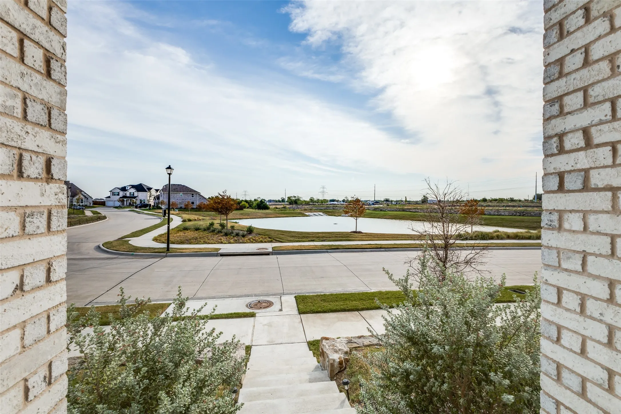 Beautiful view of neighborhood pond from your front door