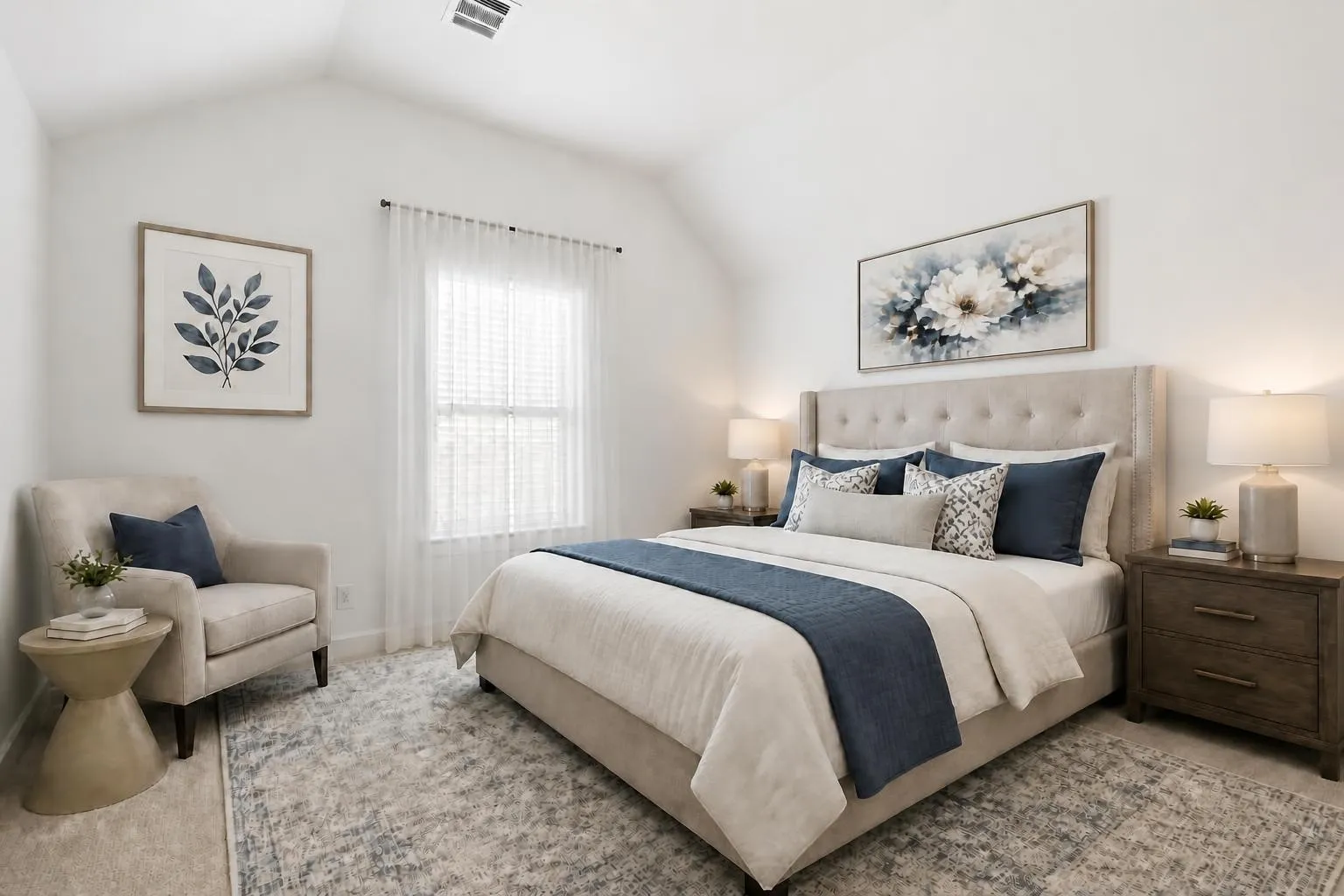Virtually staged bedroom