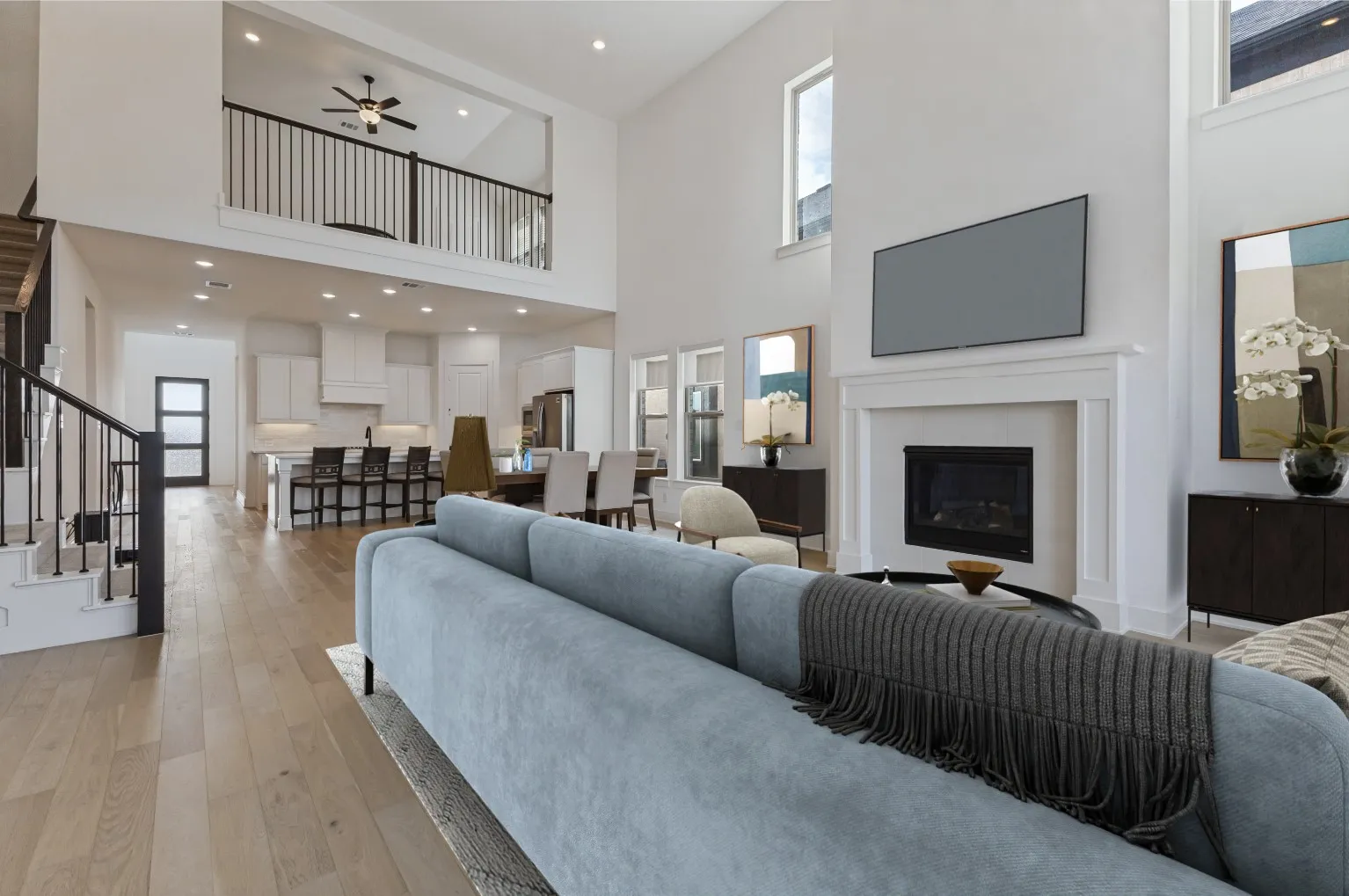 Virtually staged living room