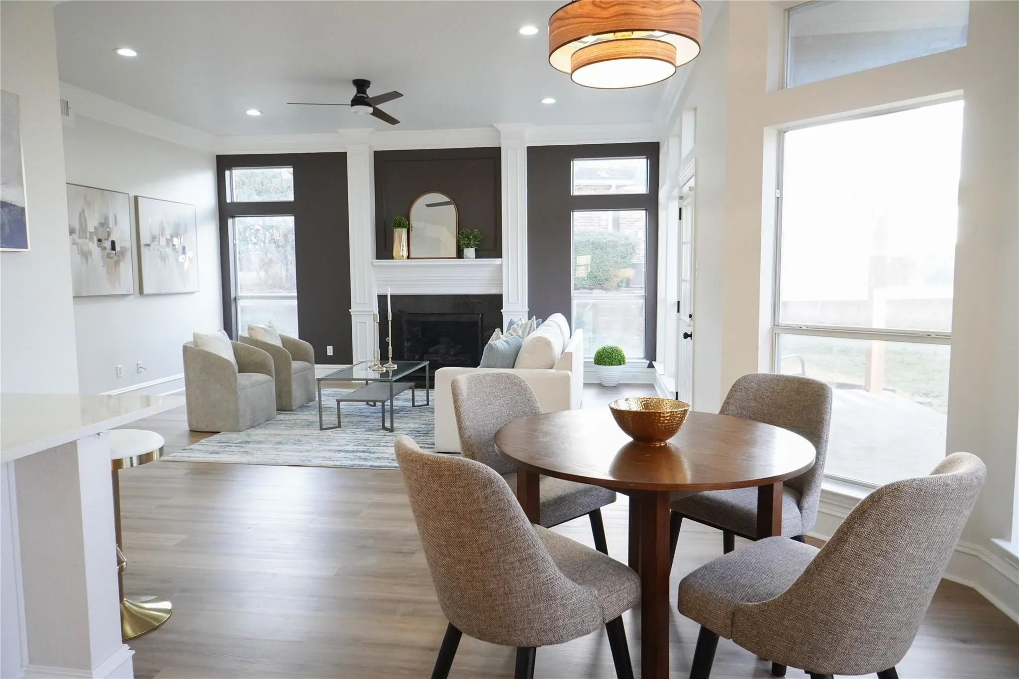 Breakfast area open to kitchen & living area - virtually staged