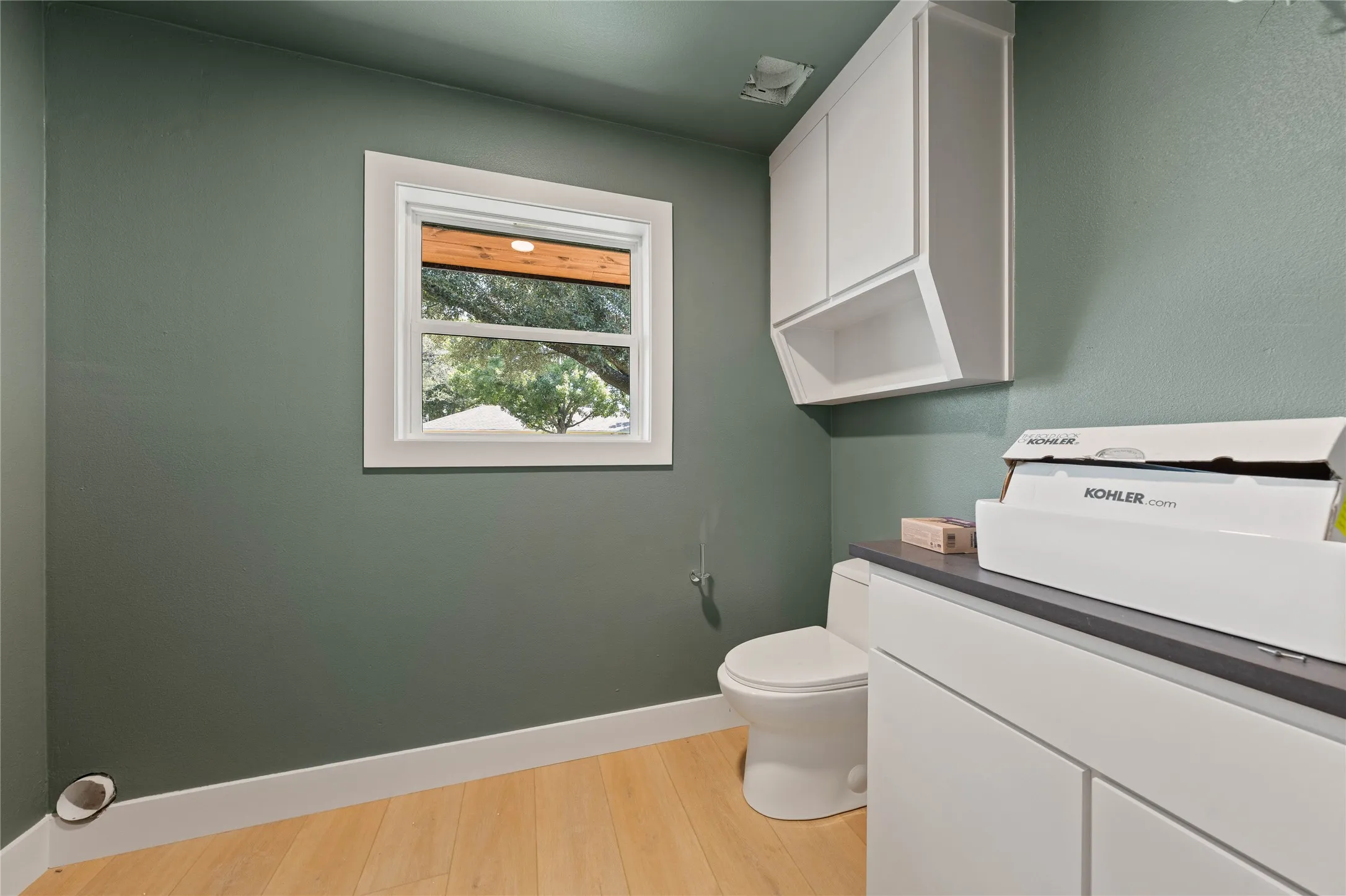 Installed soon: light fixtures, mirrors and hardware
