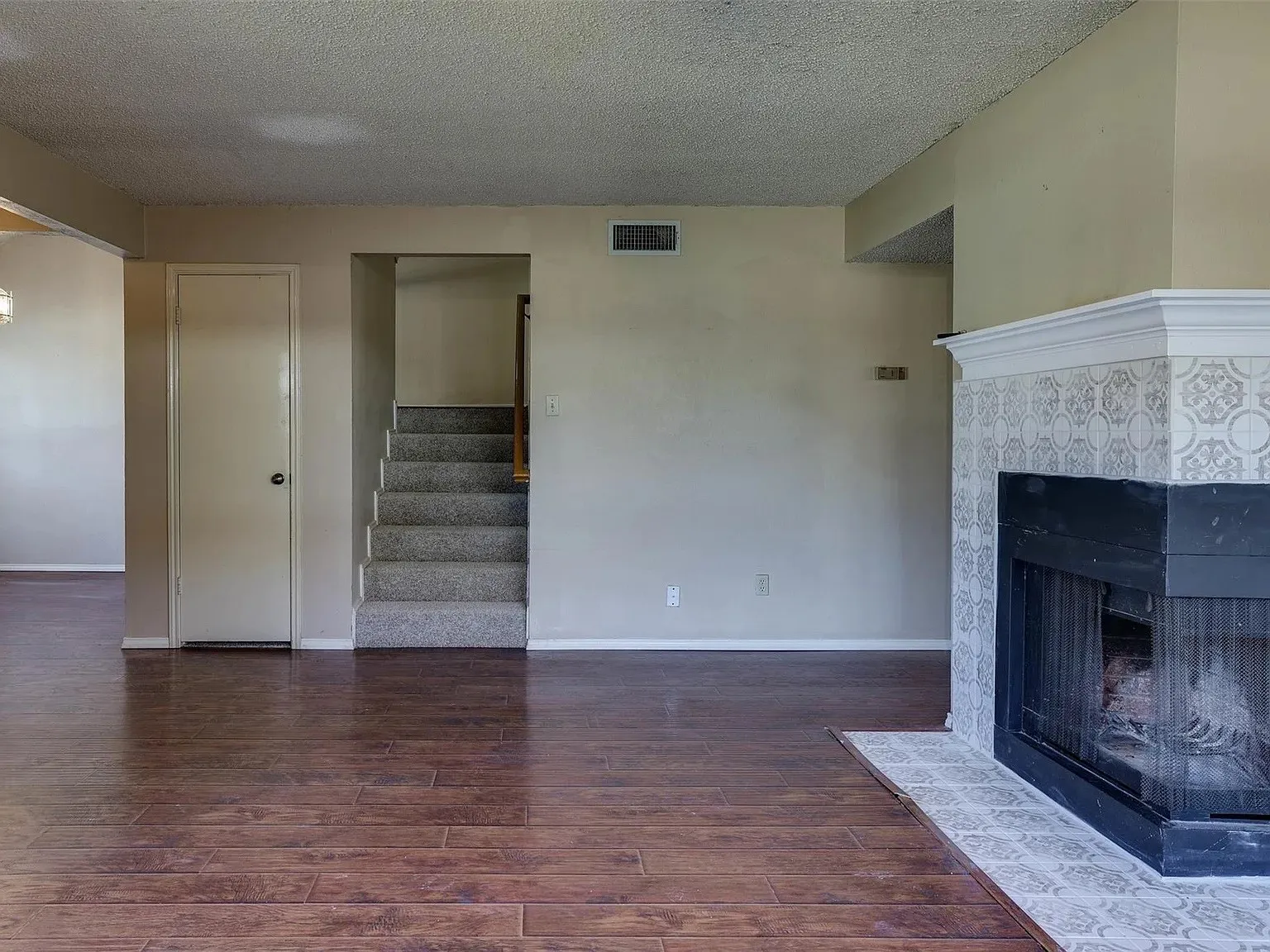 Wood-finish flooring throughout the main level