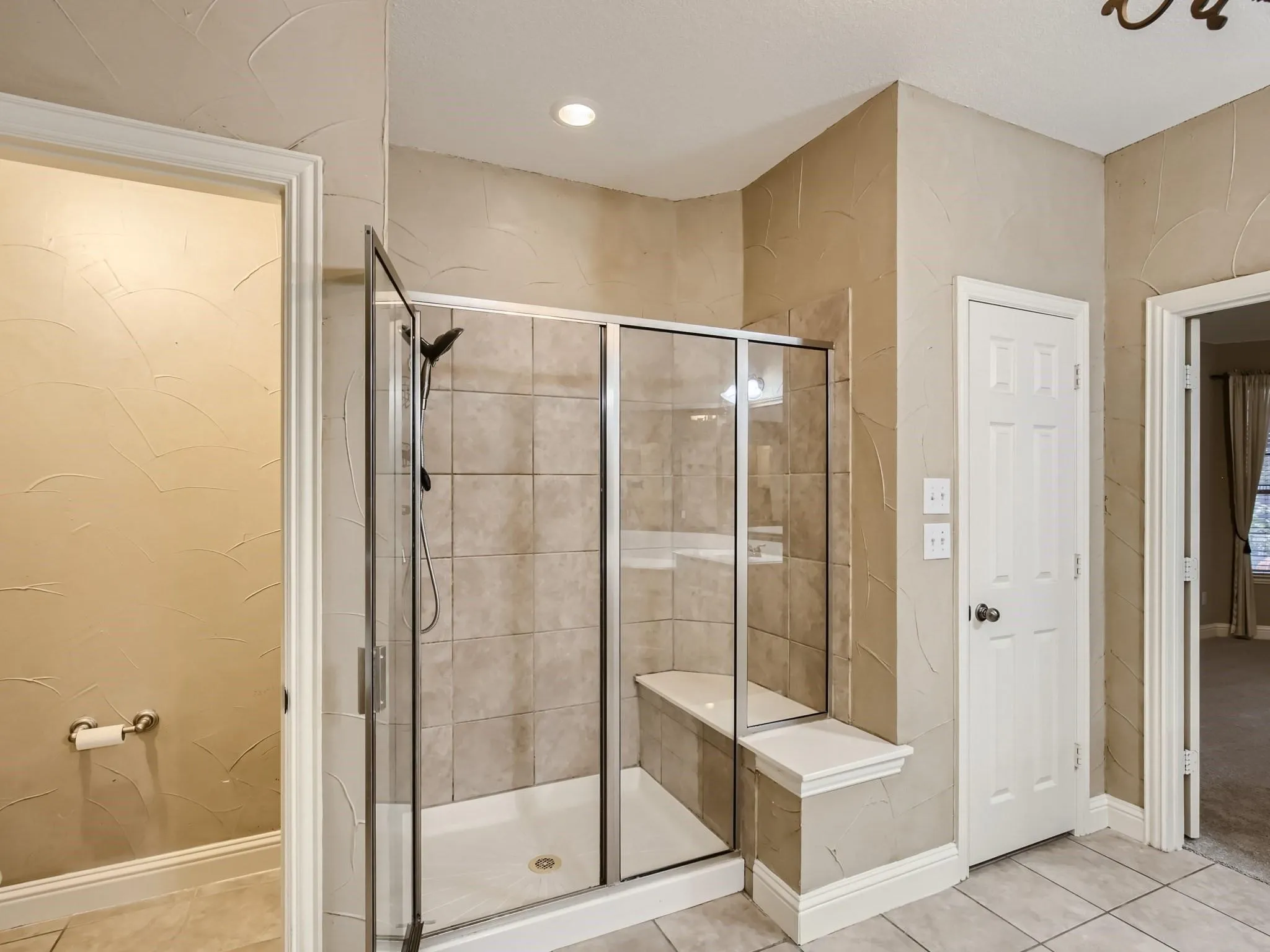 Primary bathroom with walk in shower