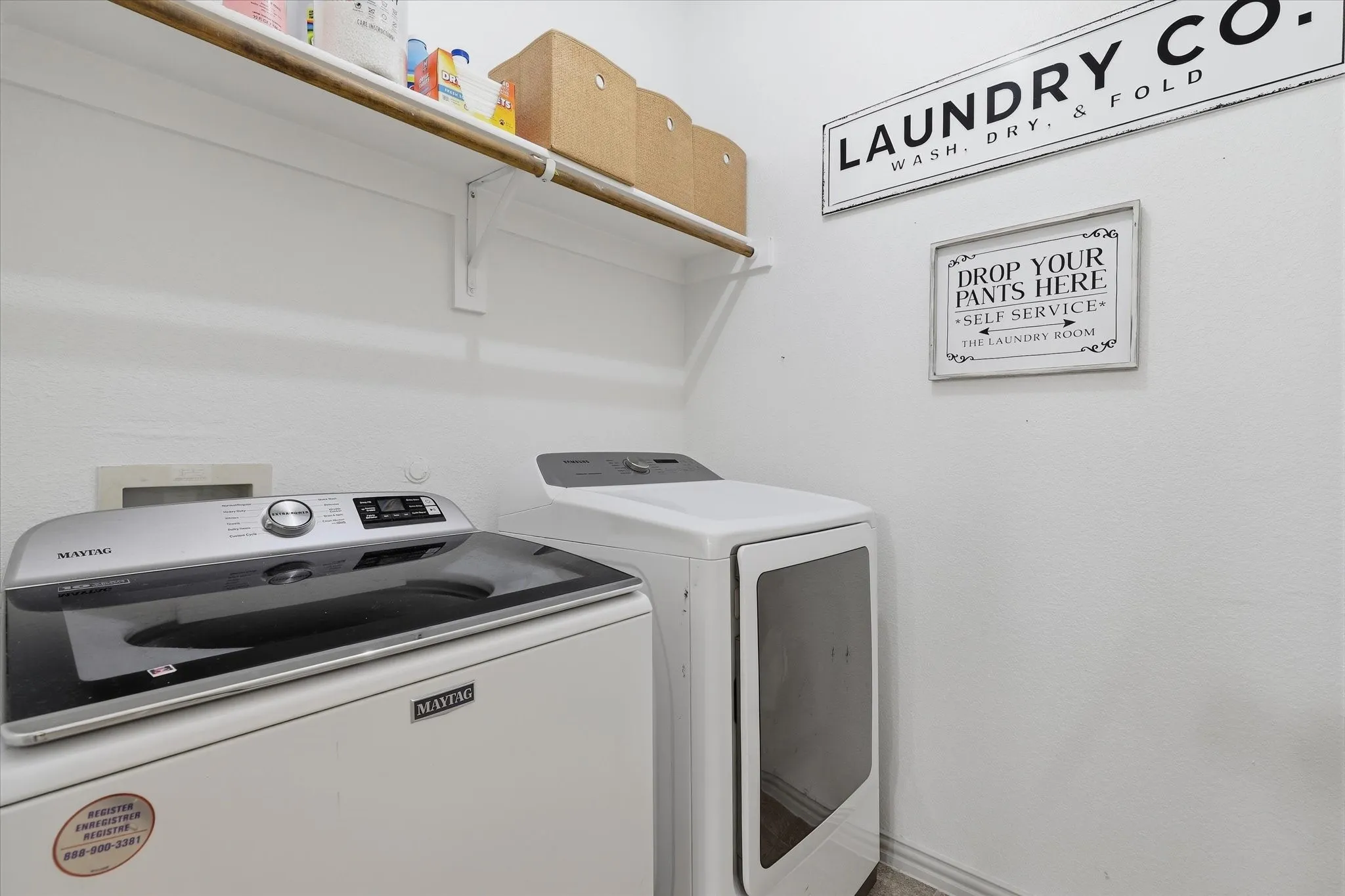 Full Size Washer/Dryer utility room located on Level 1